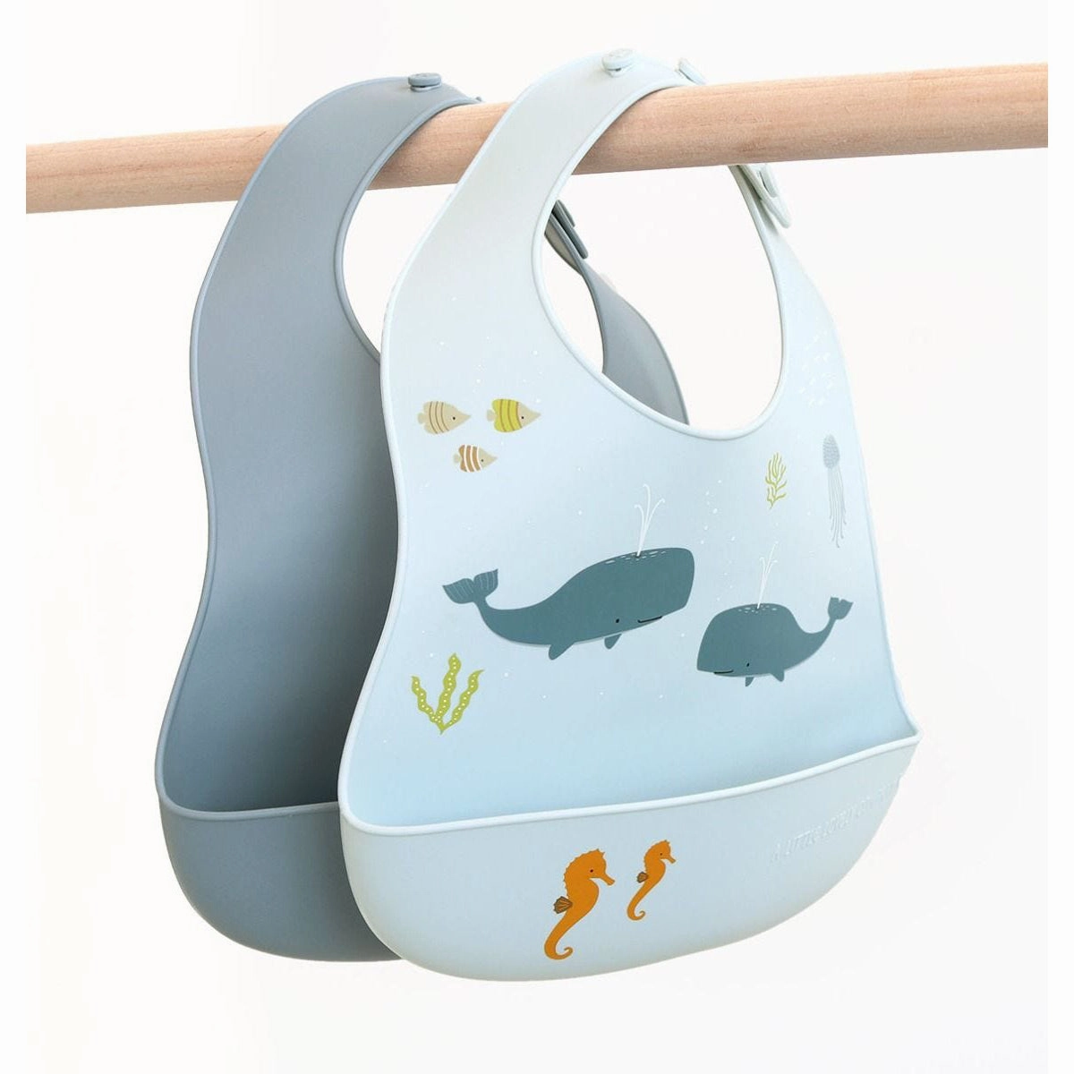 A Little Lovely Company Silicone Bibs Set of 2: Ocean