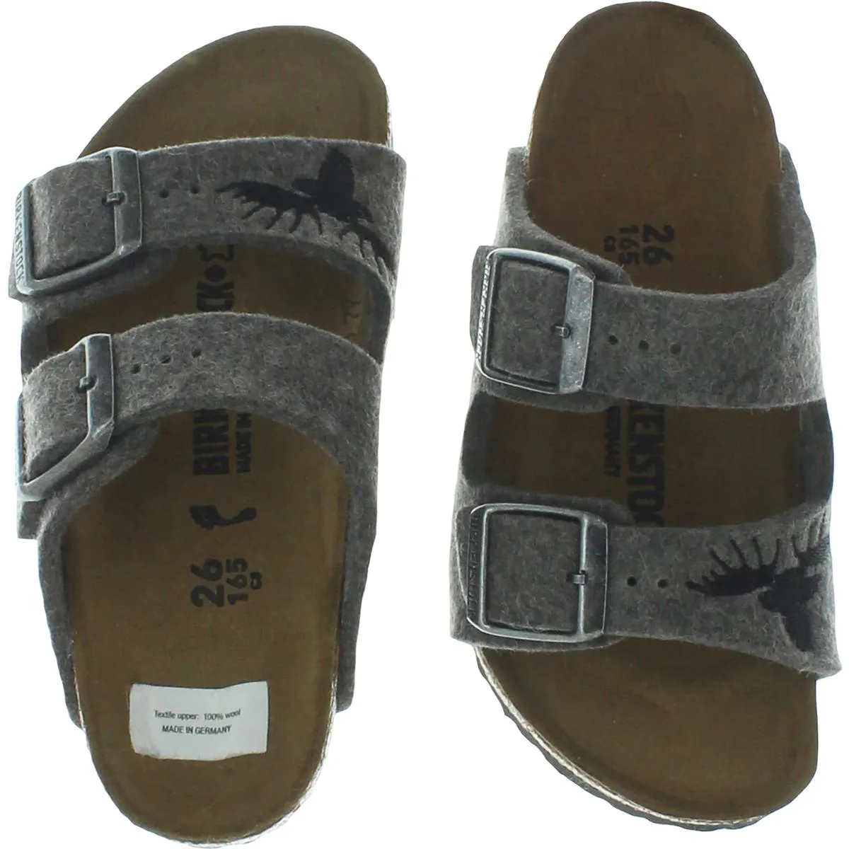 Arizona Boys Wool Embroidered Footbed Sandals