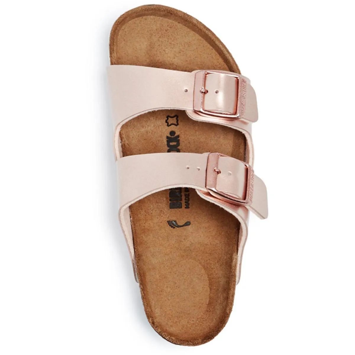 Arizona Kids Girls Leather Metallic Footbed Sandals