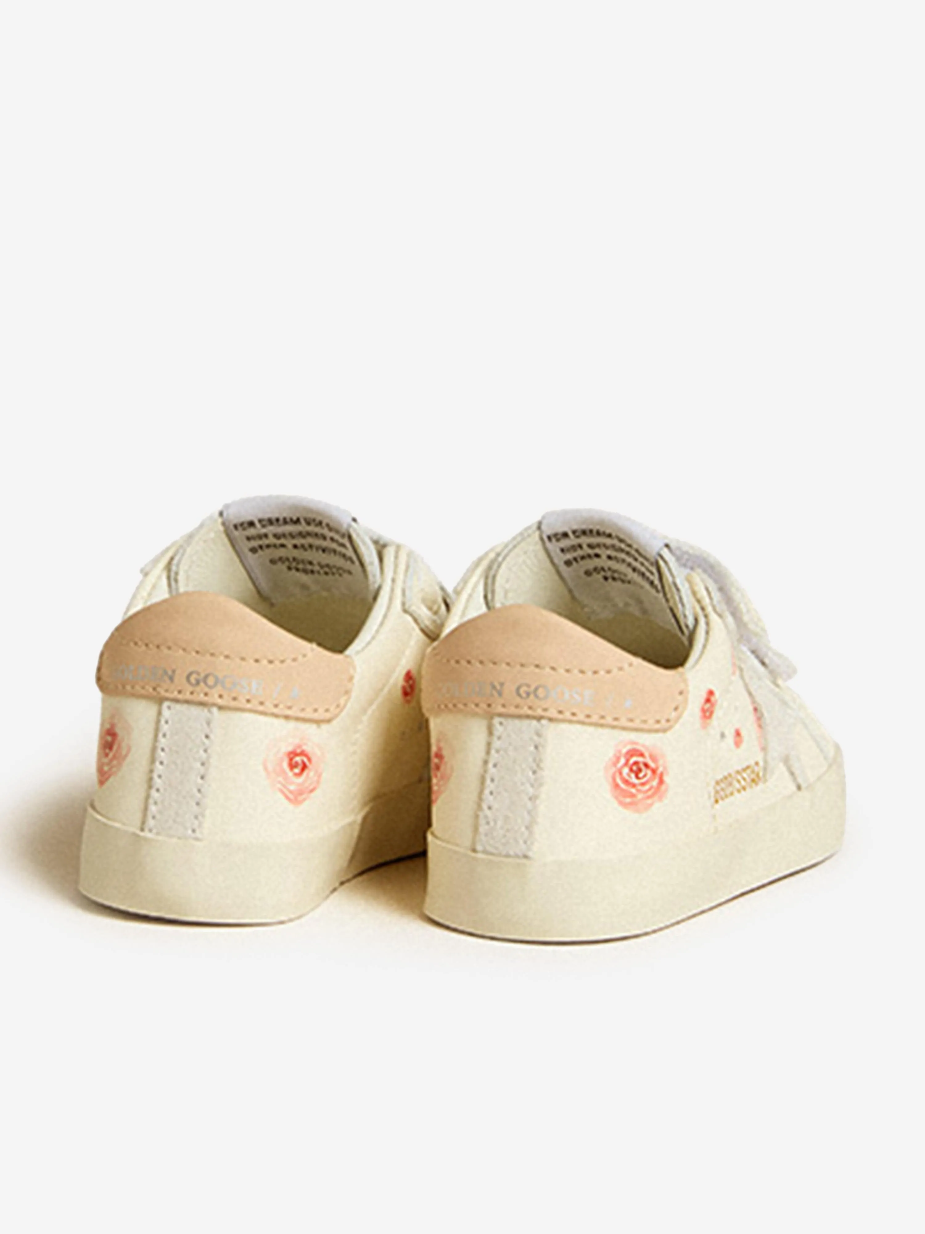 Baby Girls Leather and Suede Star Trainers in White
