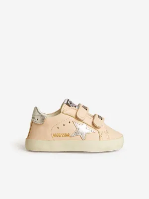 Baby Girls Leather School Trainers in Pink