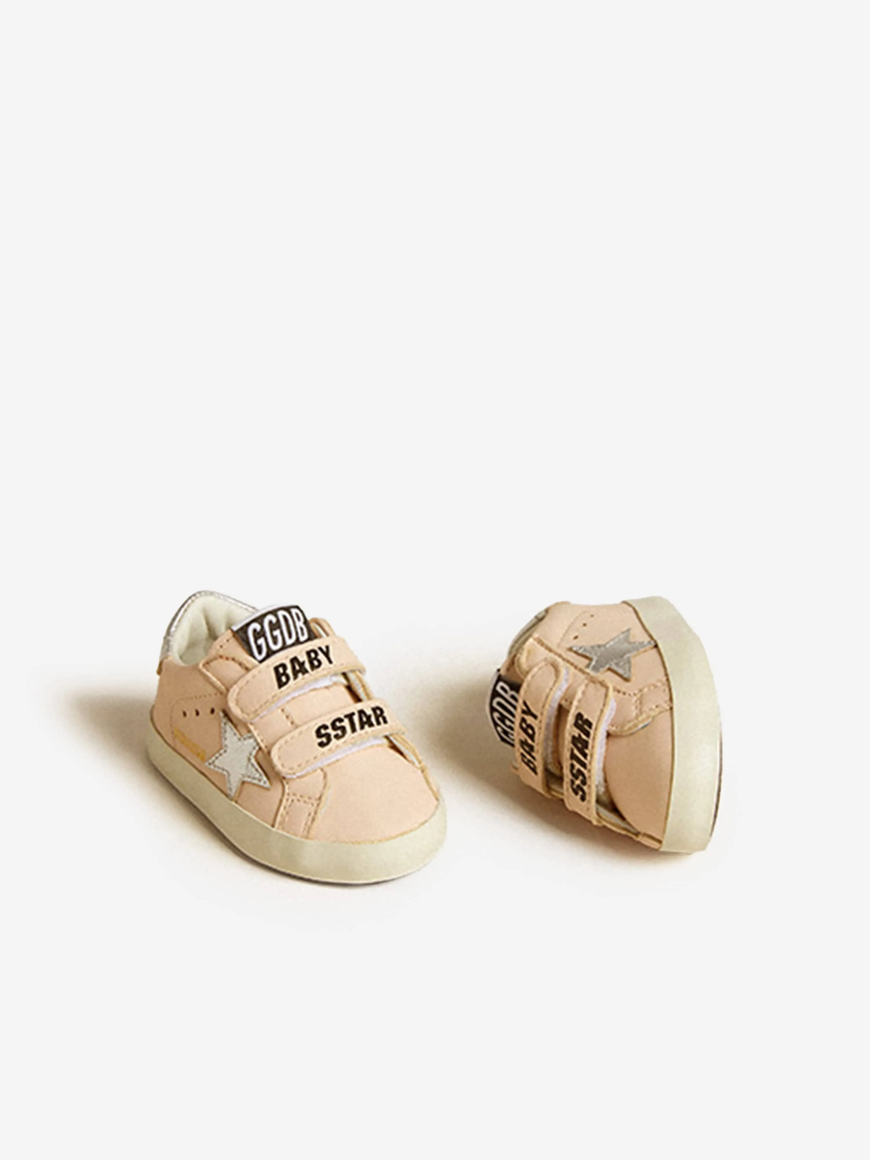 Baby Girls Leather School Trainers in Pink