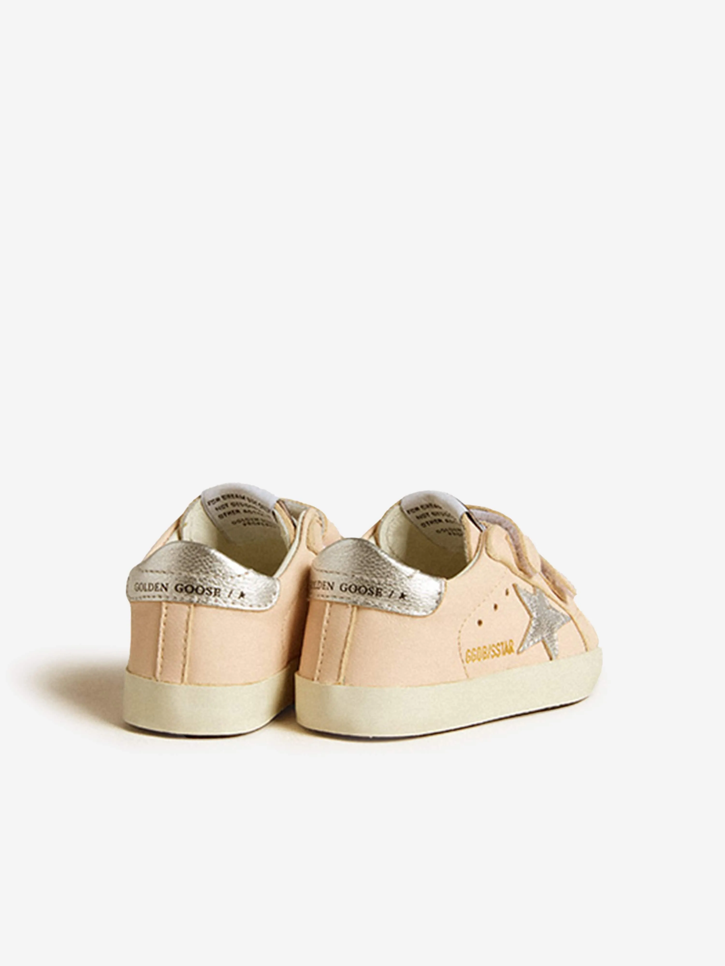 Baby Girls Leather School Trainers in Pink
