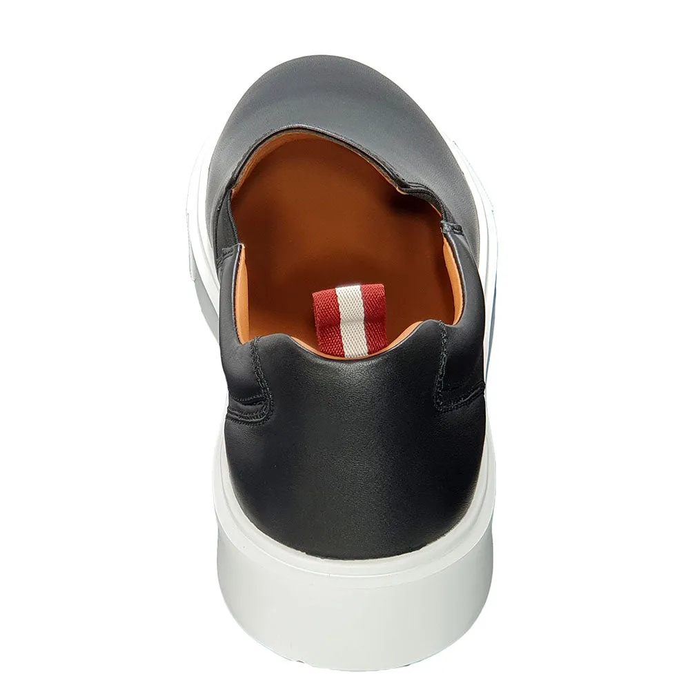 Bally Charles 6240396 Men's Black Lamb Leather Sneakers