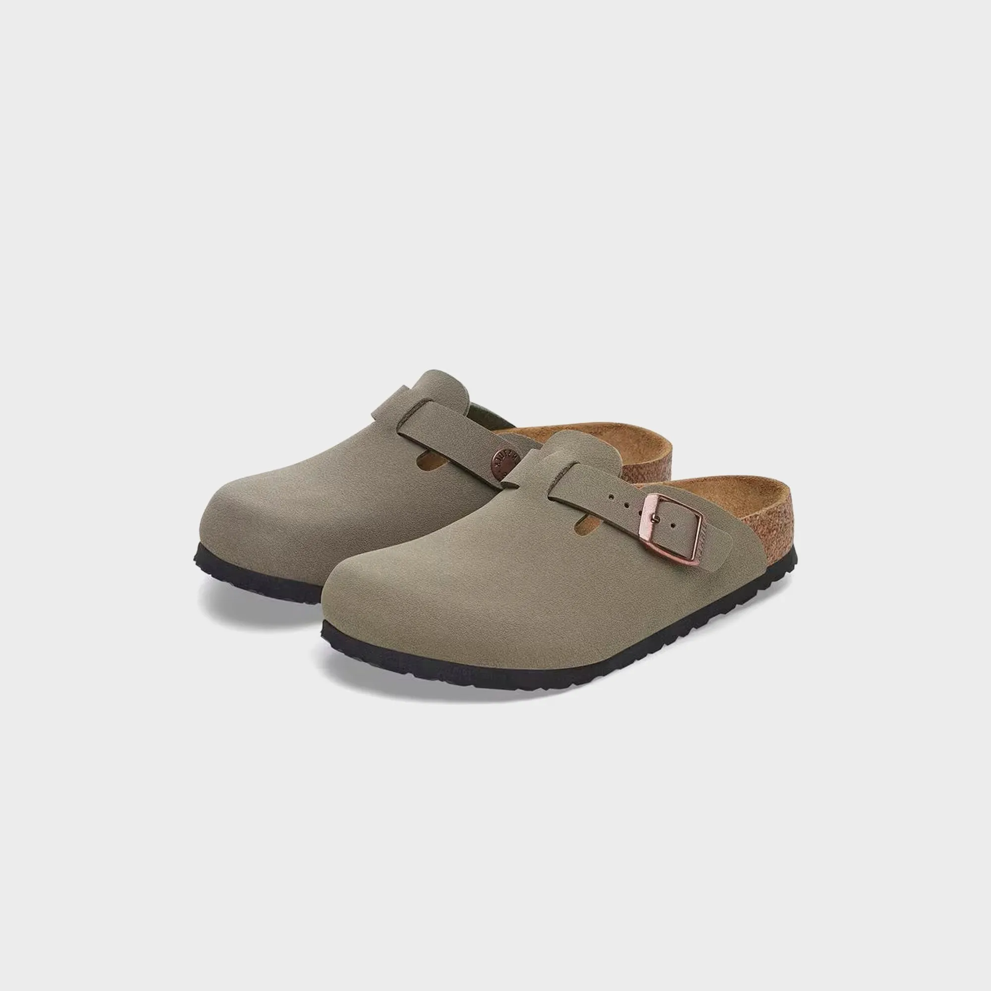 Birkenstock Kids Boston Birkibuc - Stone Birkenstock Shoes