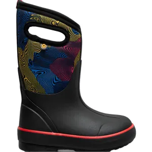 Bogs Shoes Classic II Warped Stripes Black Multi (Size 8c-5Y)