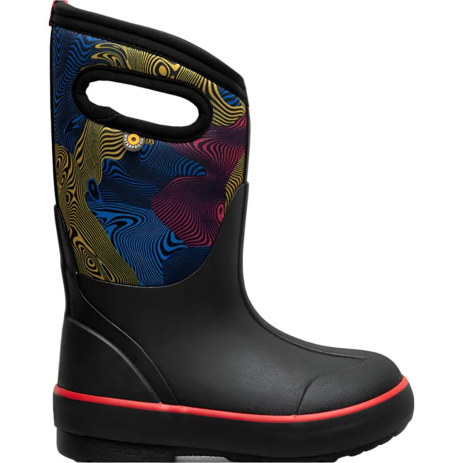 Bogs Shoes Classic II Warped Stripes Black Multi (Size 8c-5Y)