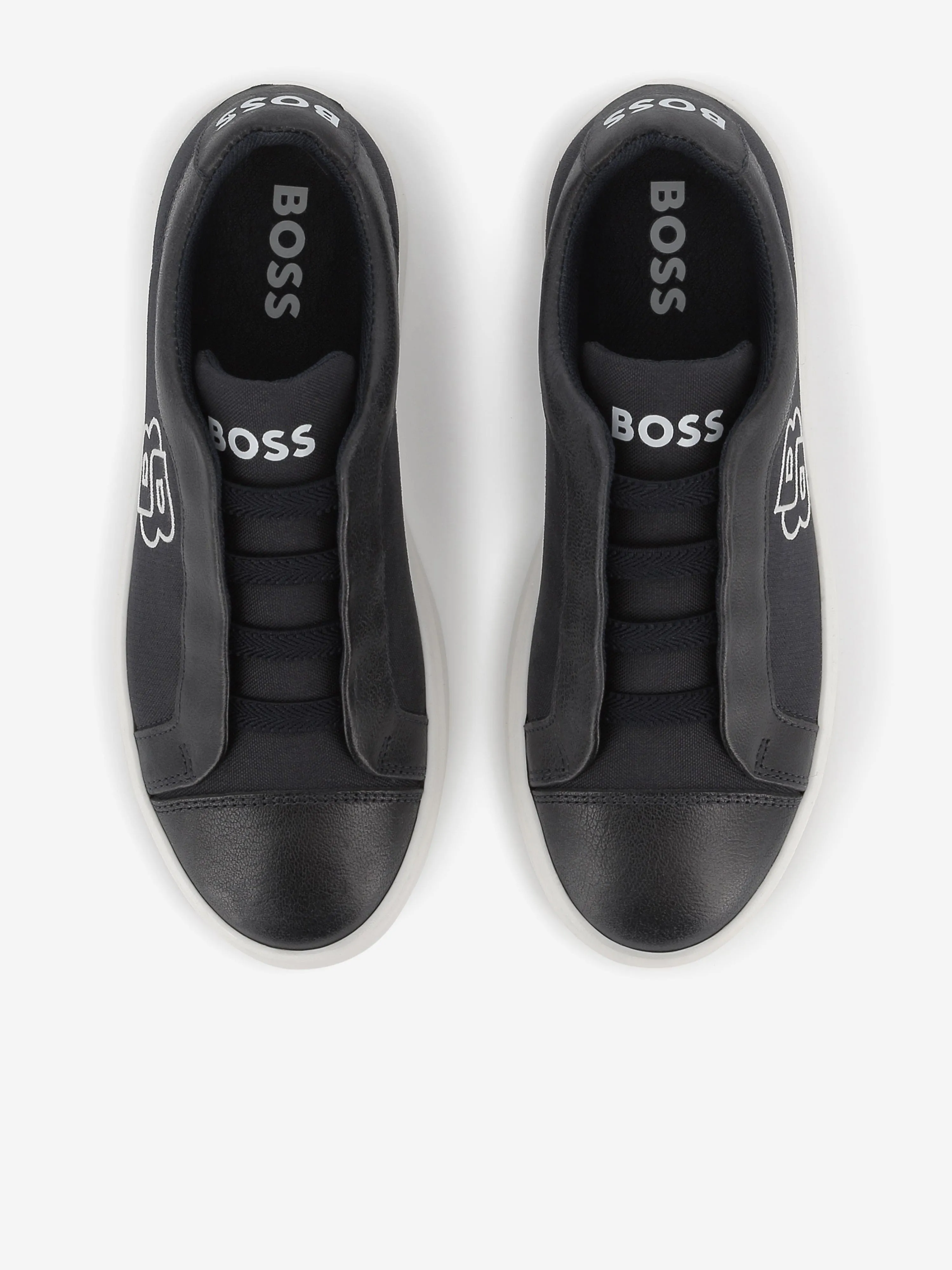 BOSS Boys Double B Logo Trainers in Navy