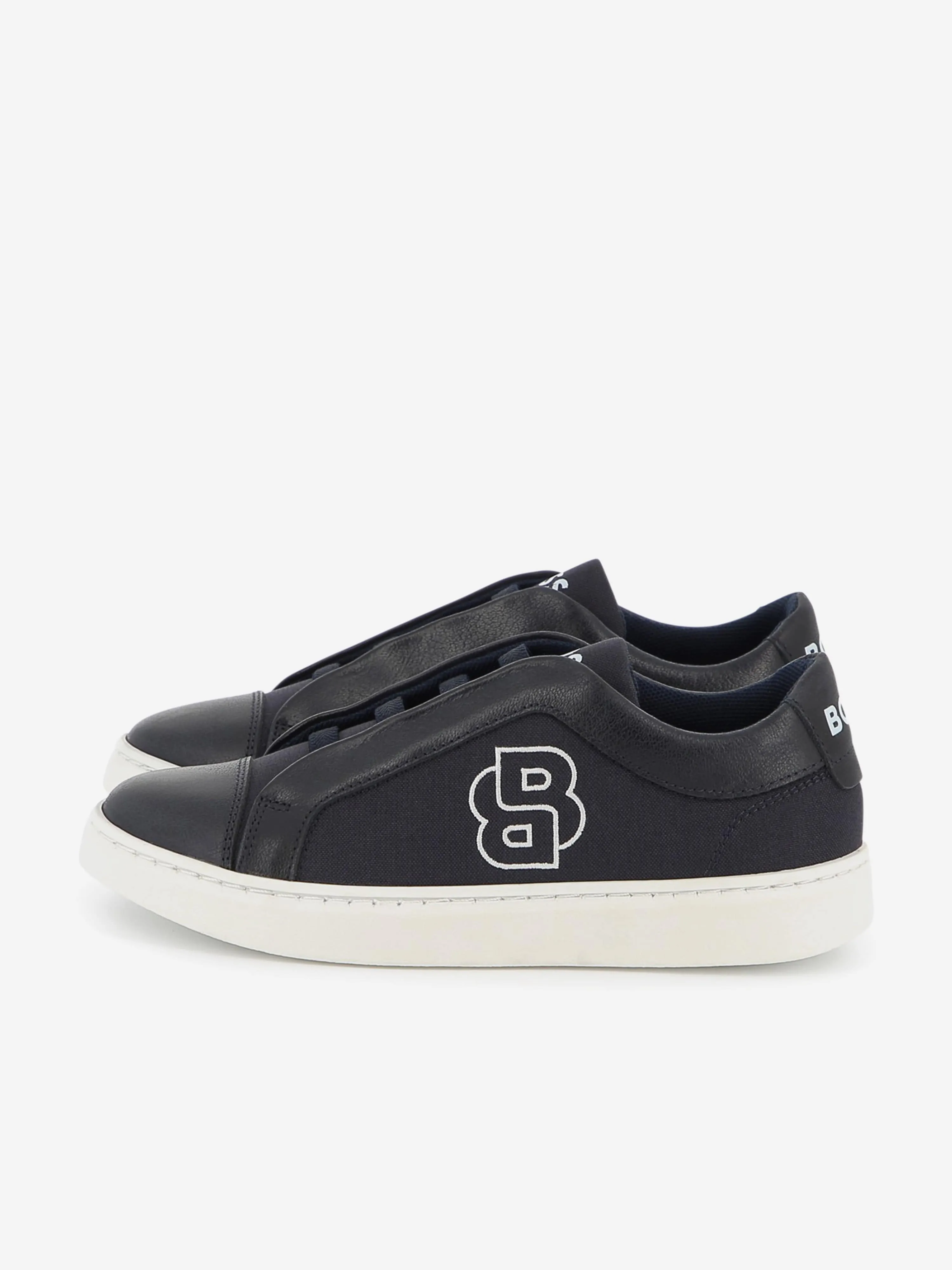 BOSS Boys Double B Logo Trainers in Navy