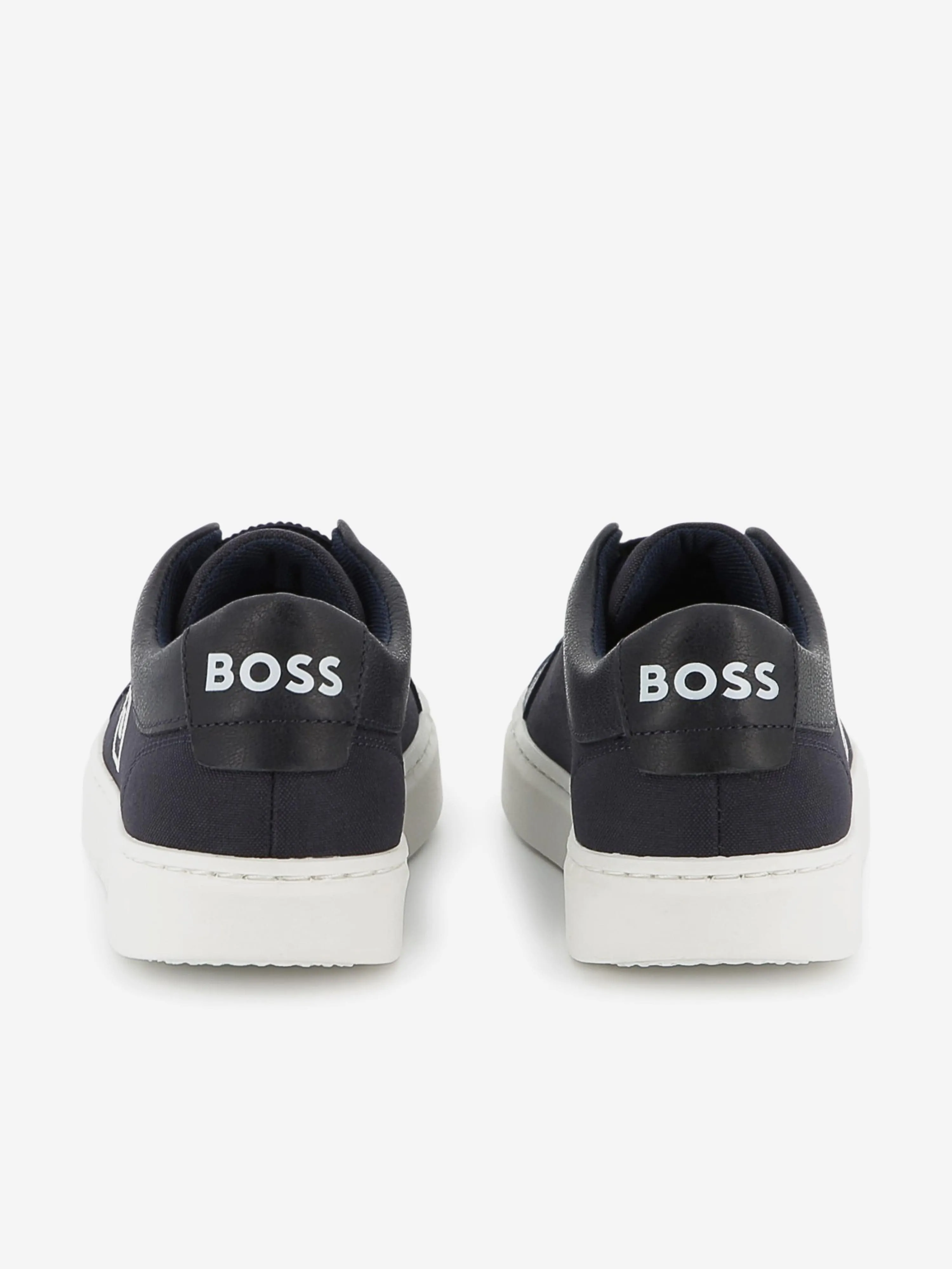 BOSS Boys Double B Logo Trainers in Navy