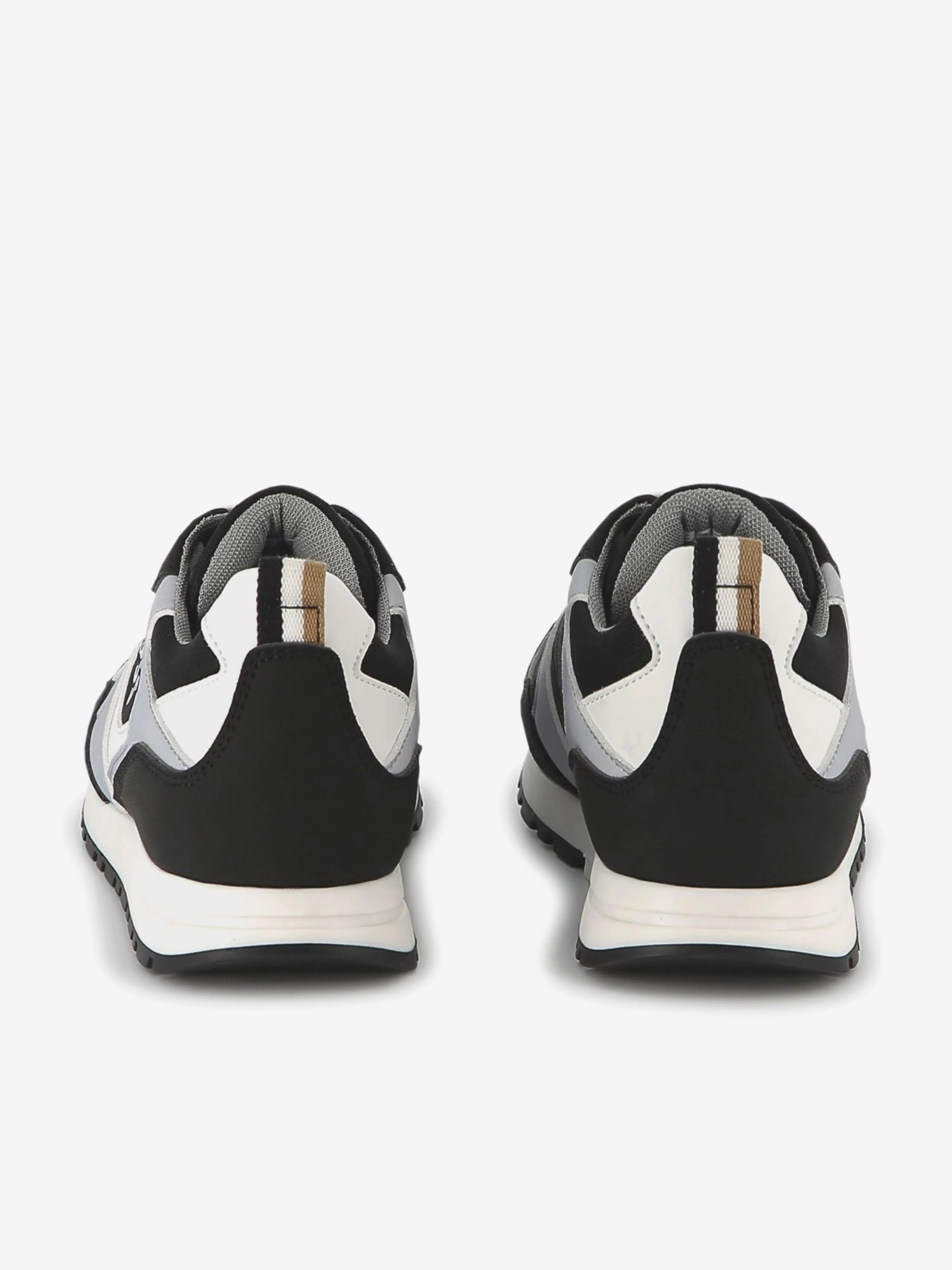 BOSS Boys Lace Up Logo Trainers in Black