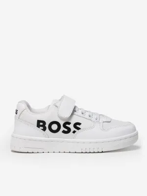 BOSS Boys Logo Trainers in White