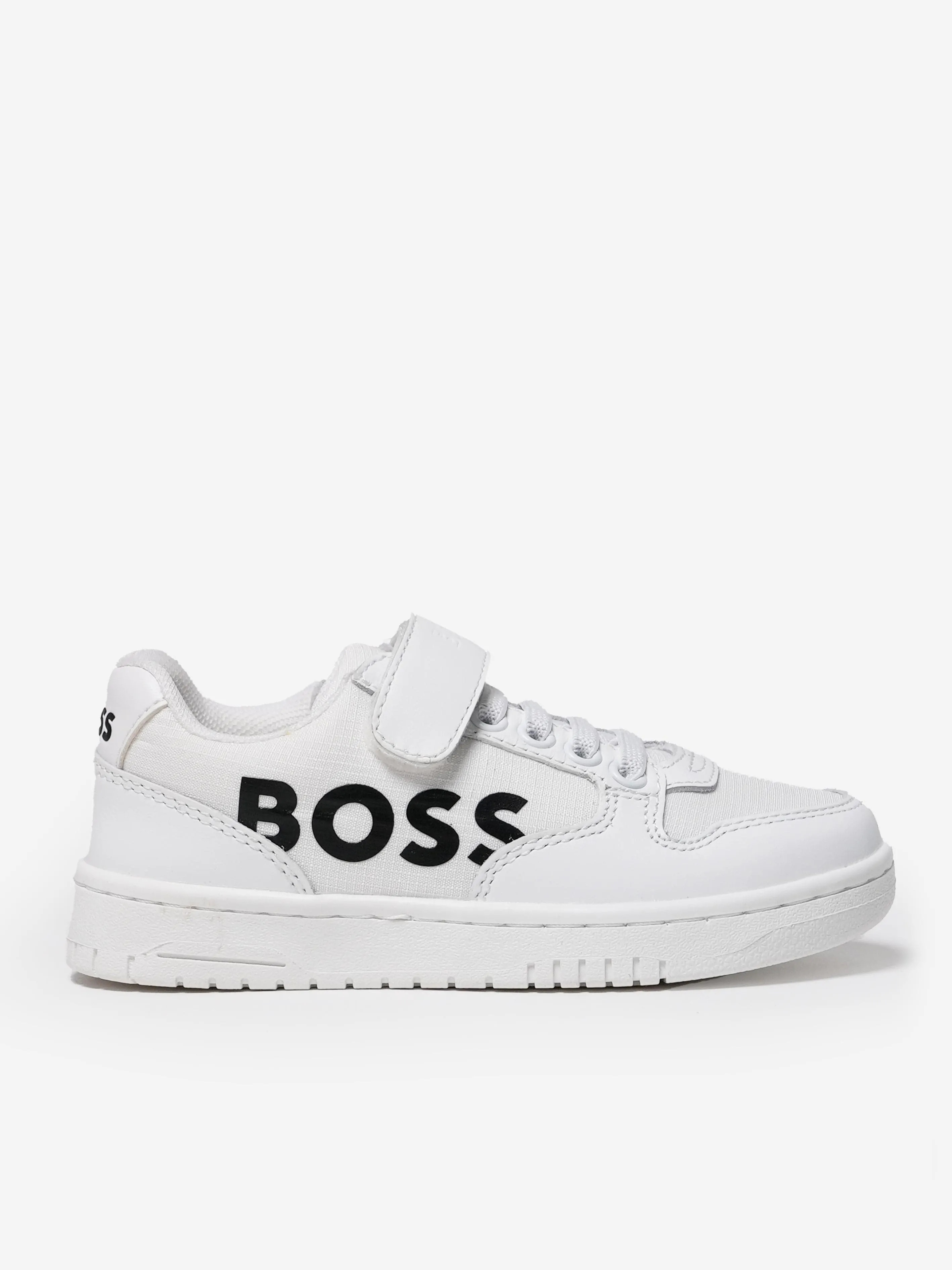 BOSS Boys Logo Trainers in White