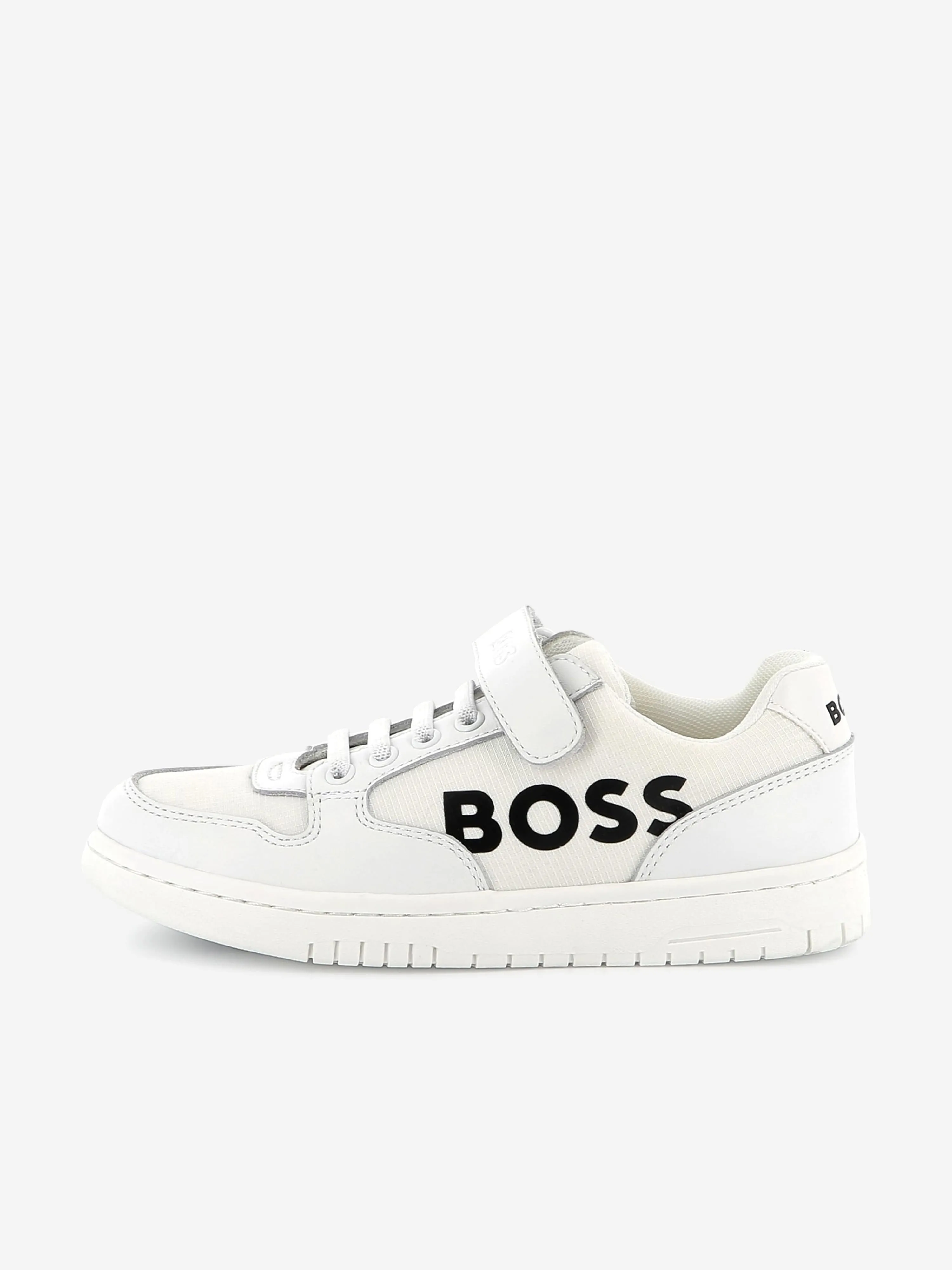 BOSS Boys Logo Trainers in White