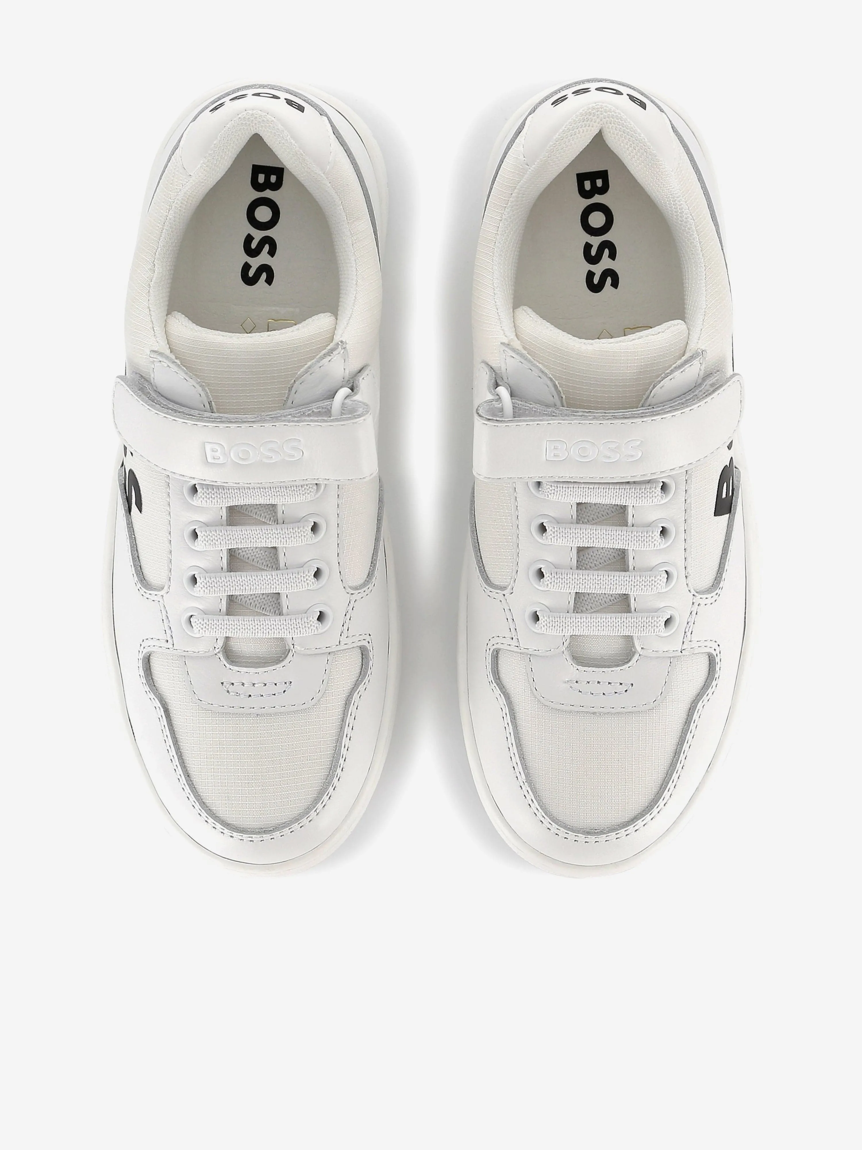 BOSS Boys Logo Trainers in White