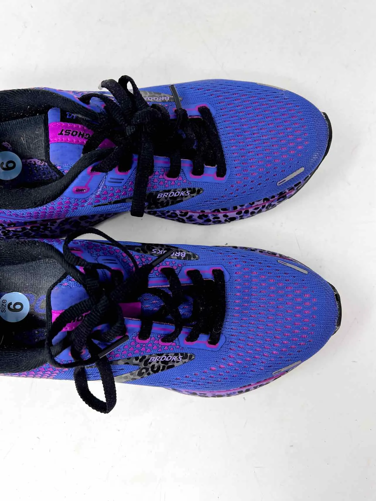 Brooks Size 6 Purple/Black Mesh Animal Print Shoes Sneakers