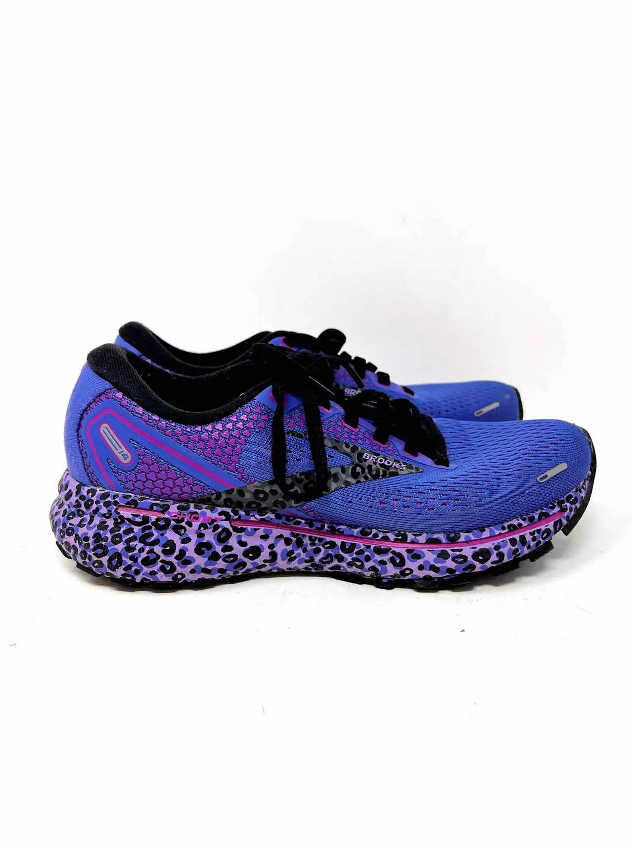 Brooks Size 6 Purple/Black Mesh Animal Print Shoes Sneakers