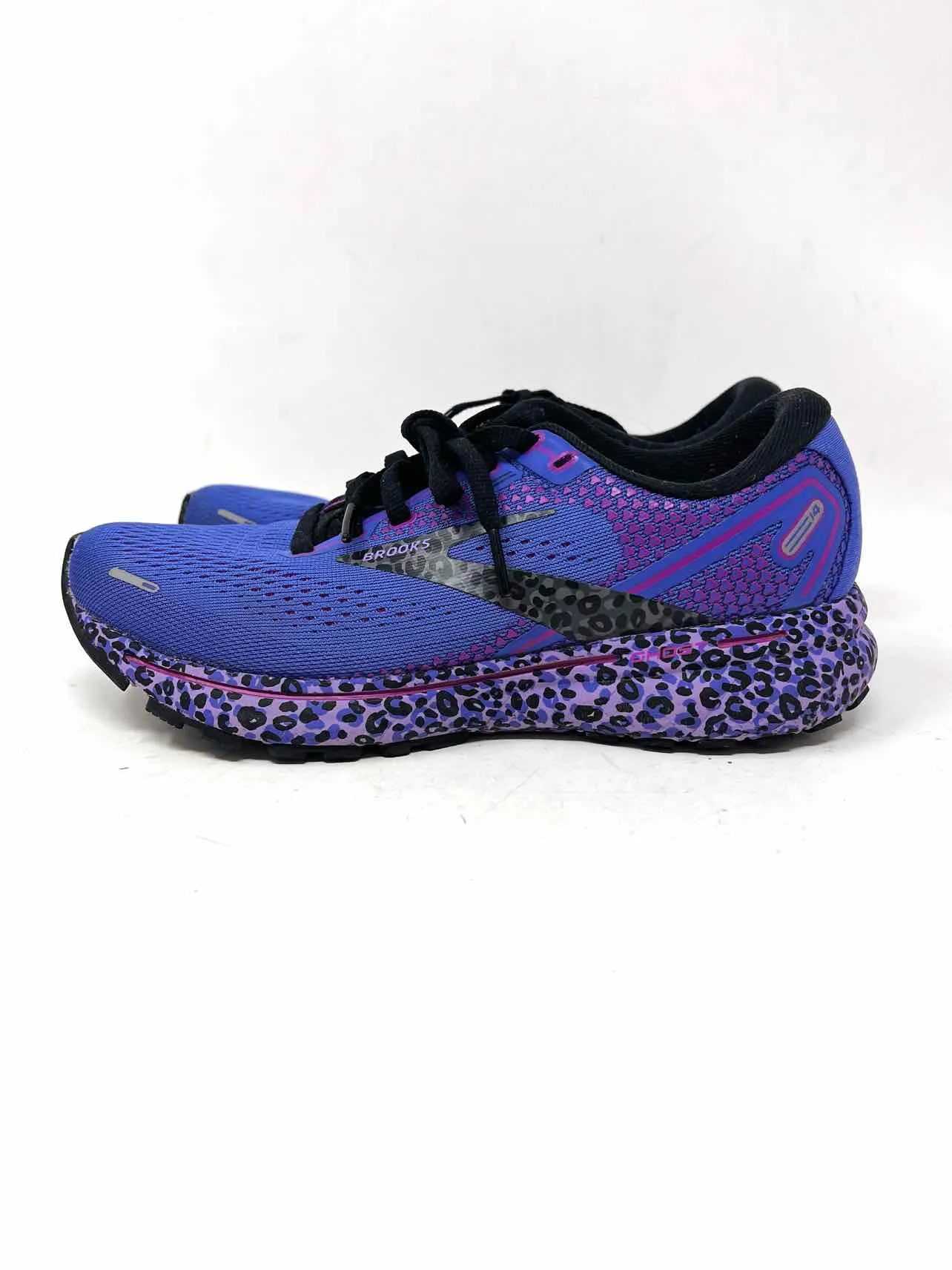 Brooks Size 6 Purple/Black Mesh Animal Print Shoes Sneakers