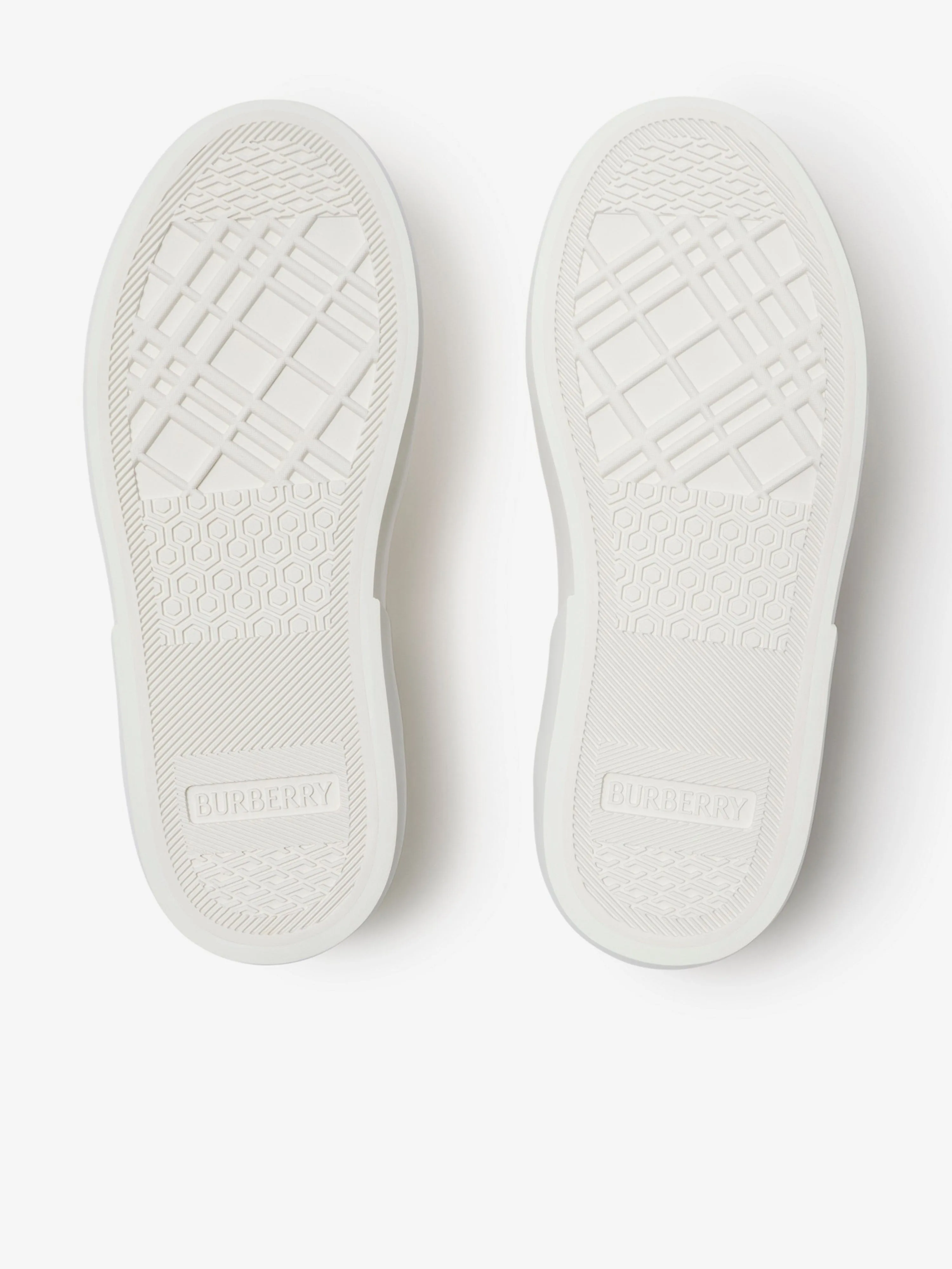 Burberry Kids Noah Check Strap Trainers in White