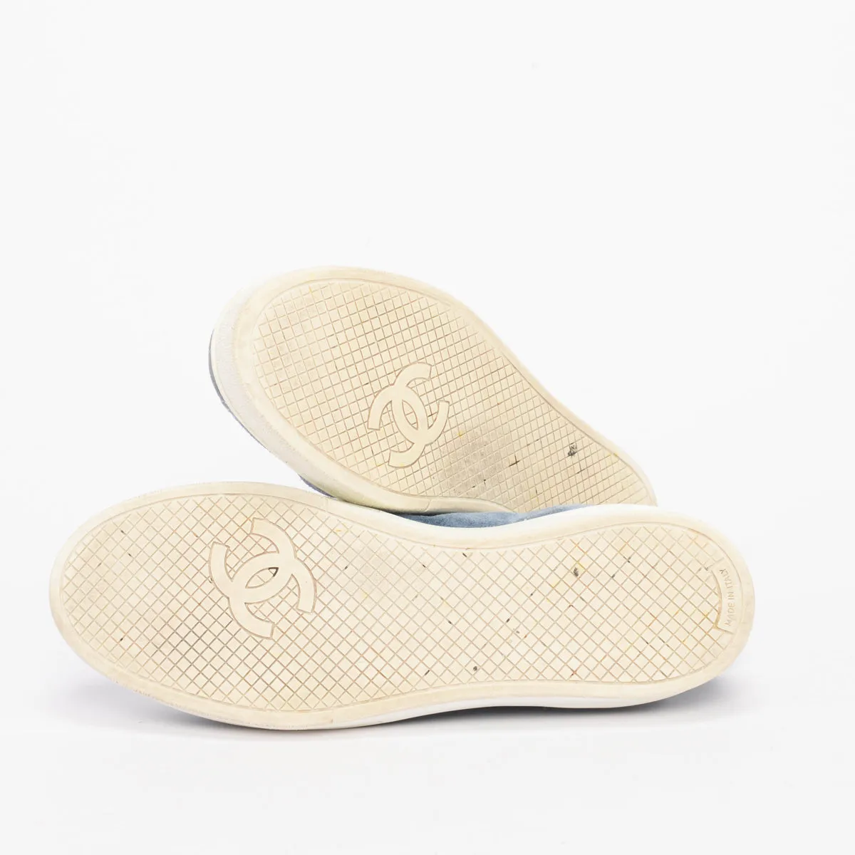 Chanel Blue Suede Weekender Sneakers 37.5