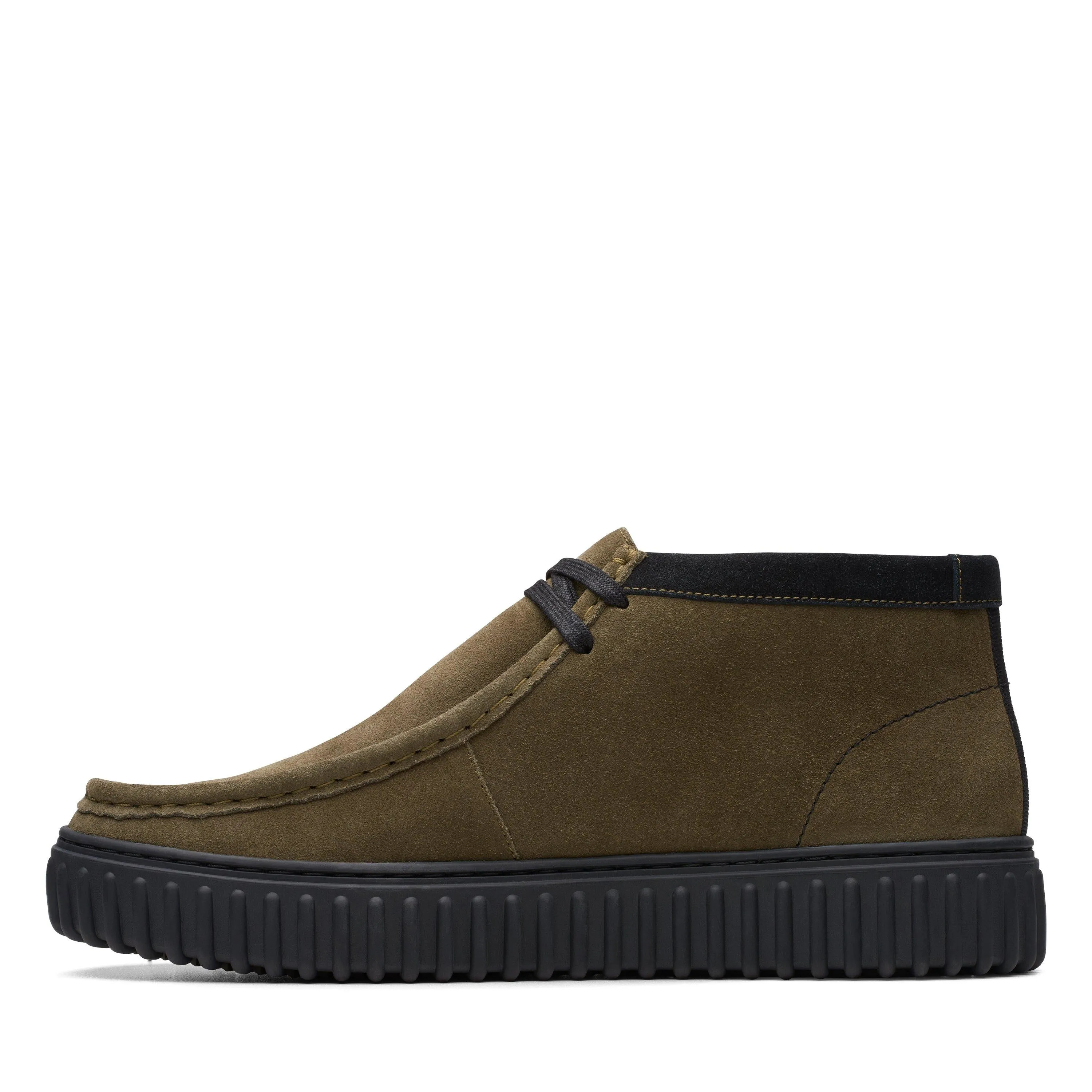 Clarks Torhill Hi in Green Suede