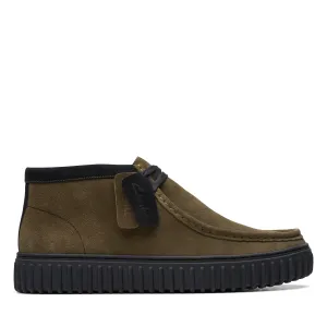 Clarks Torhill Hi in Green Suede