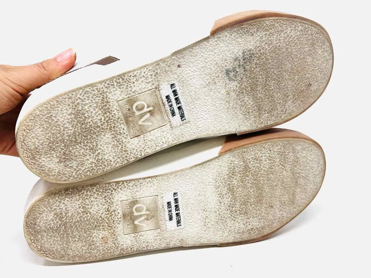 Dolce Vita Size 8 Wh/Br/Gld Color Block Metallic Shoes Sneakers