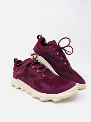 Ecco Size 8/8.5 Burgundy/Beige Lace-Up Mesh W/ BOX!!! Shoes Sneakers