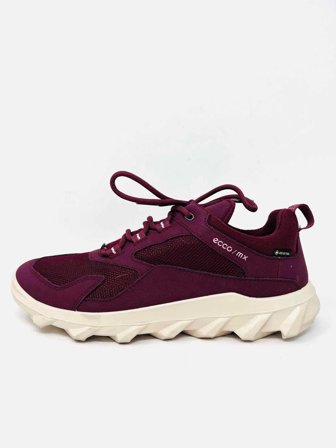 Ecco Size 8/8.5 Burgundy/Beige Lace-Up Mesh W/ BOX!!! Shoes Sneakers