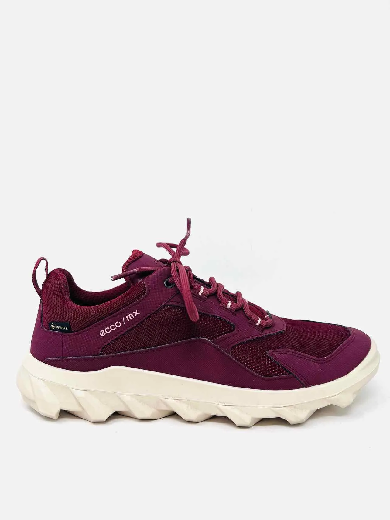 Ecco Size 8/8.5 Burgundy/Beige Lace-Up Mesh W/ BOX!!! Shoes Sneakers