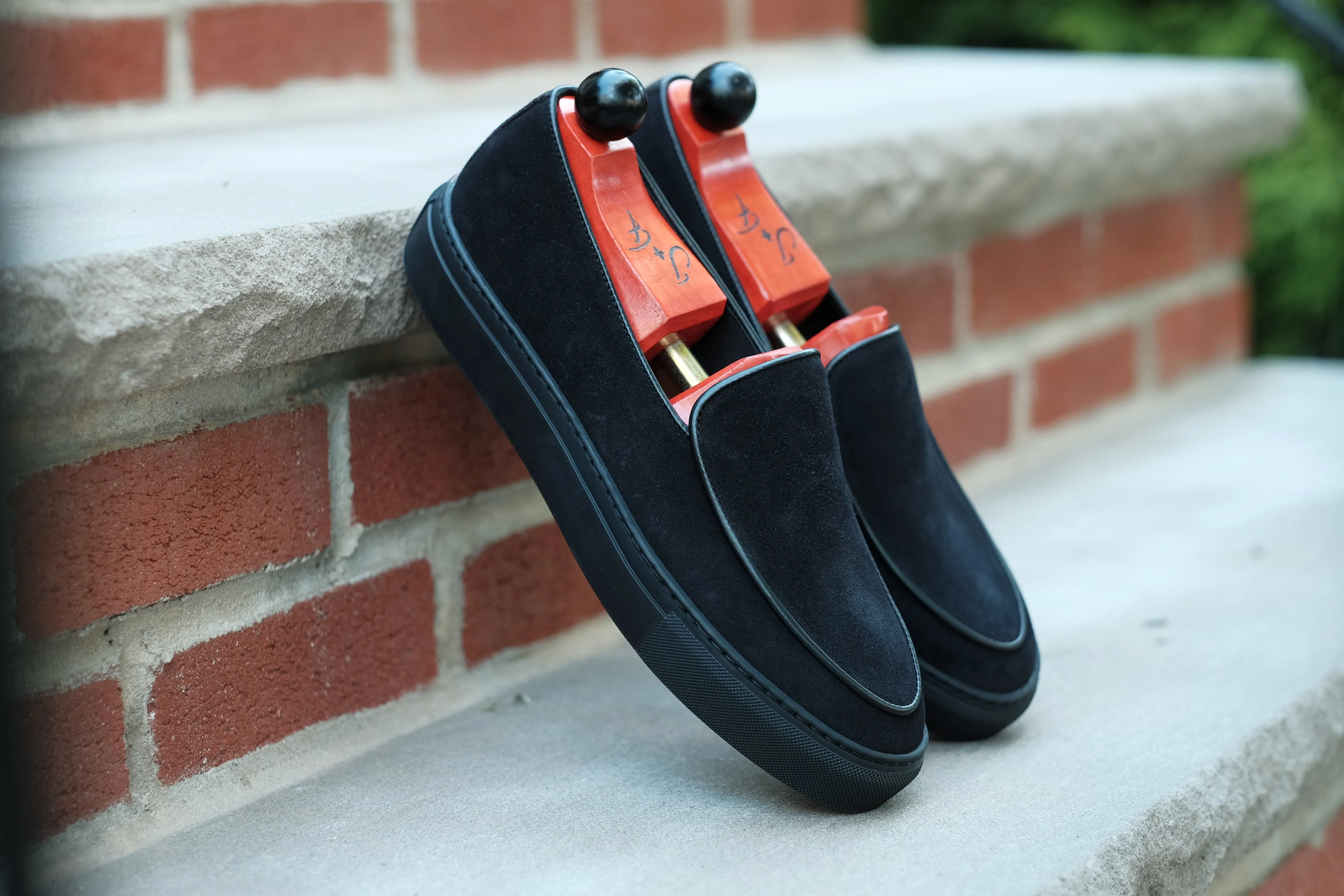 Ellensburg - Black Suede / Black Calf Piping - PRE SALE