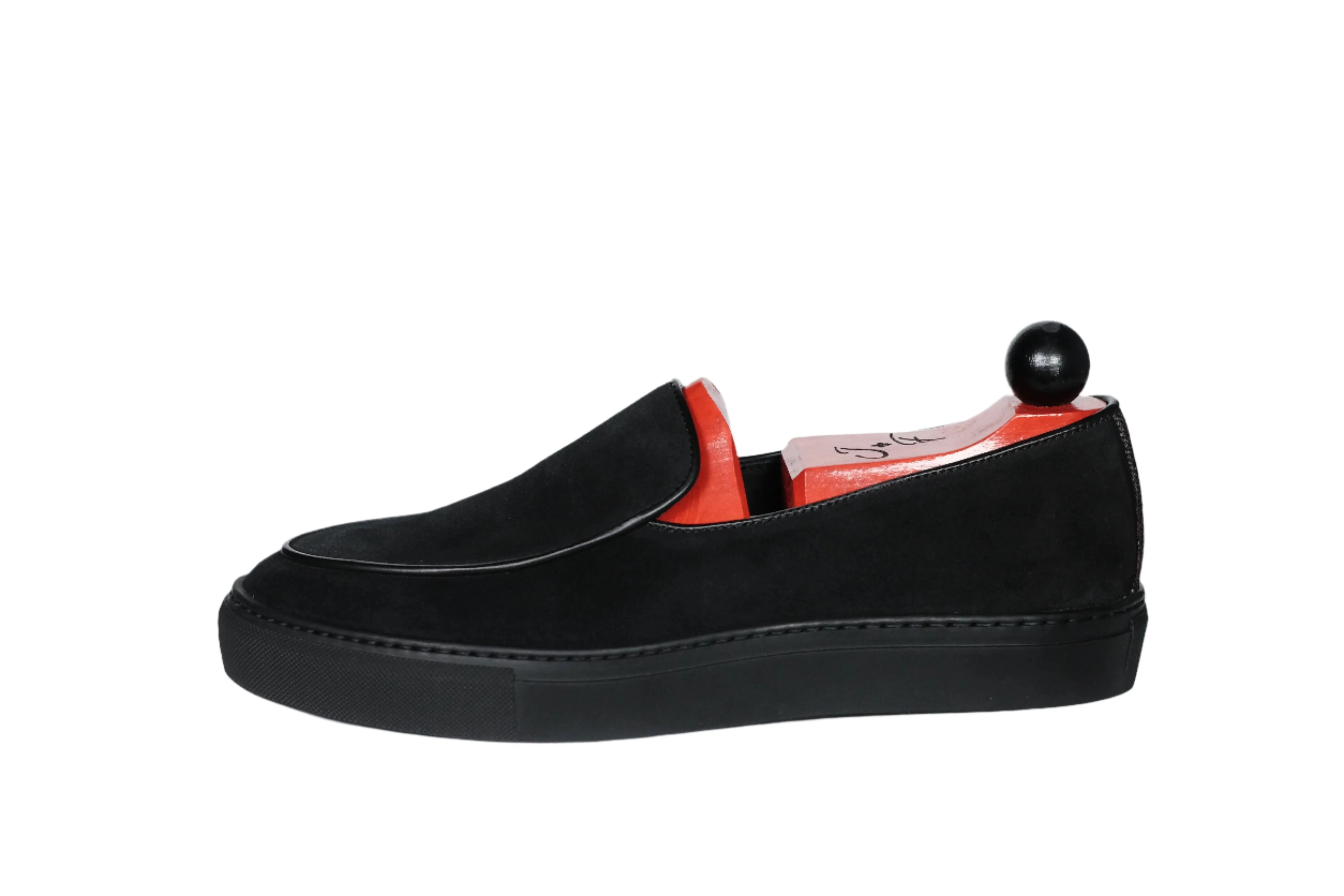 Ellensburg - Black Suede / Black Calf Piping - PRE SALE