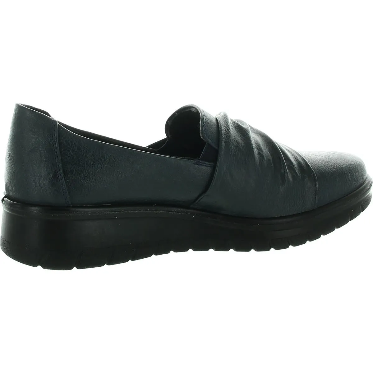 Faith Womens Cushioned Footbed Leather Slip-On Sneakers