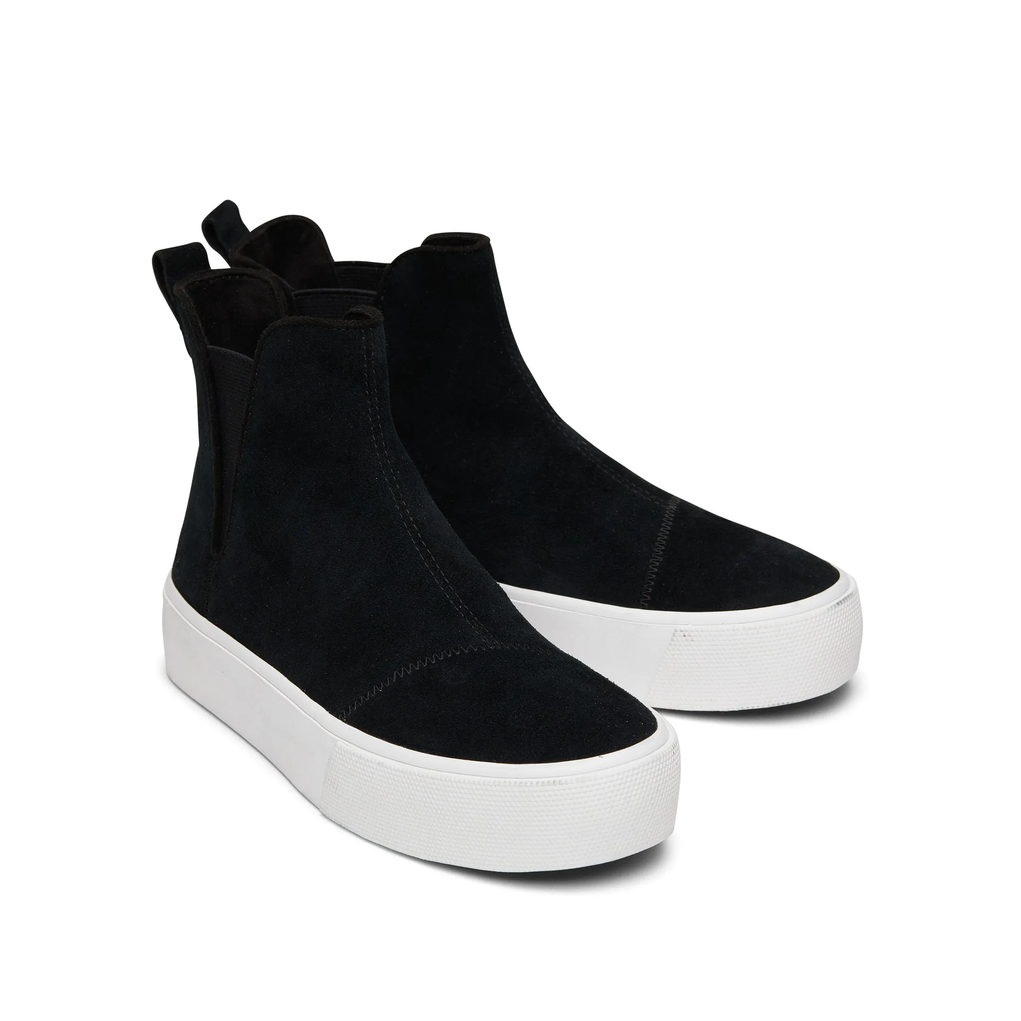 Fenix Platform Chelsea Black Suede Sneaker