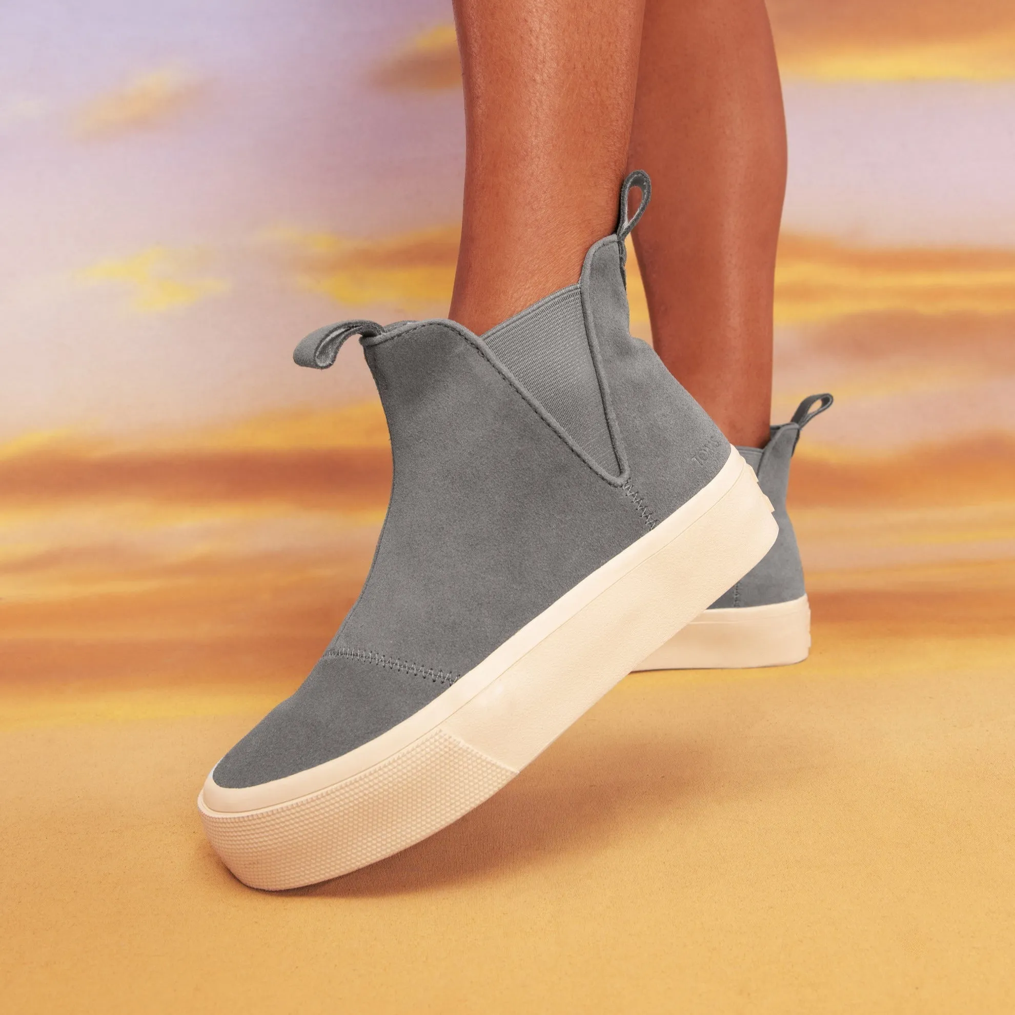Fenix Platform Chelsea Vetiver Suede Sneaker