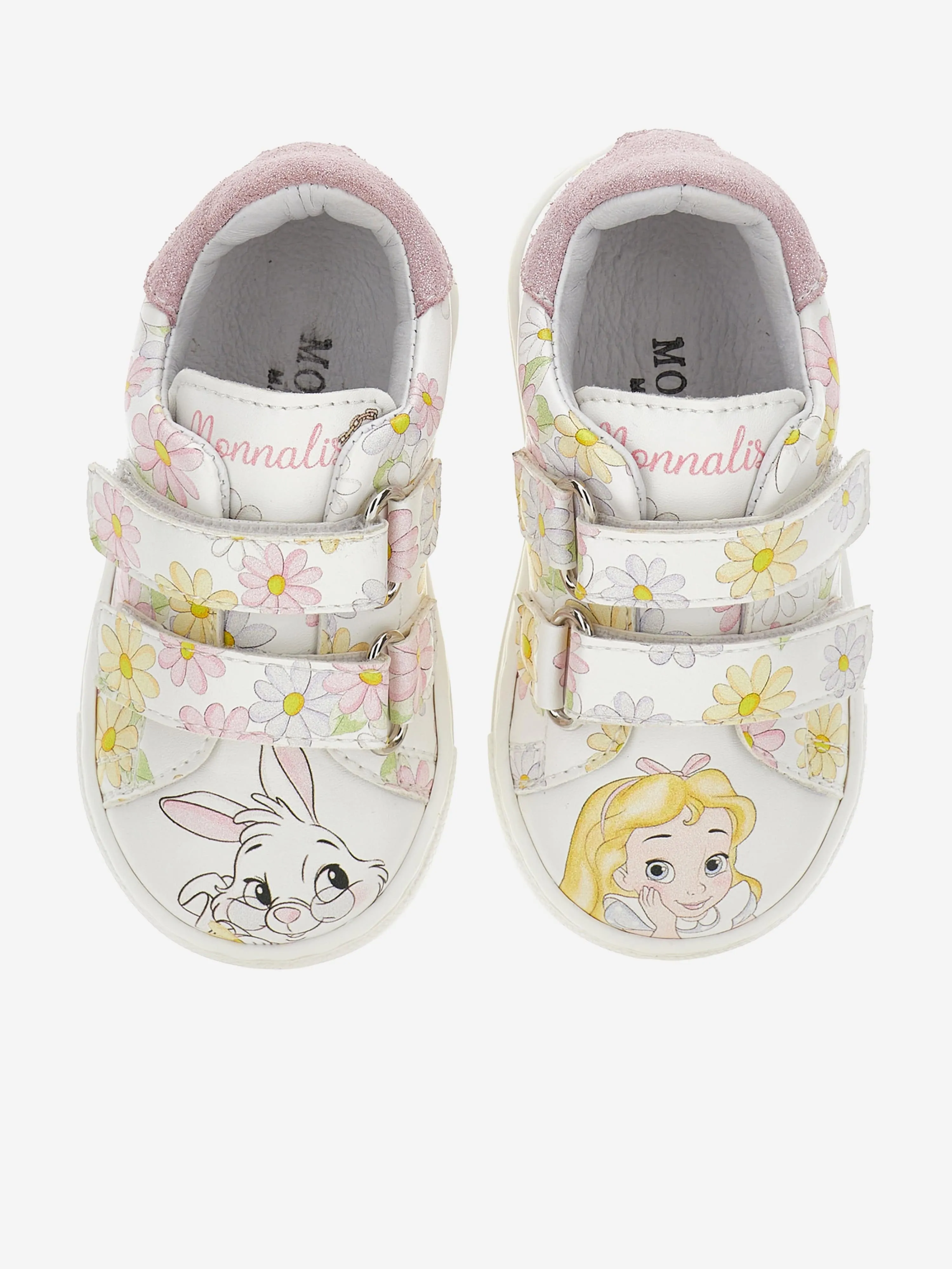 Girls Daisy Print Trainers in White