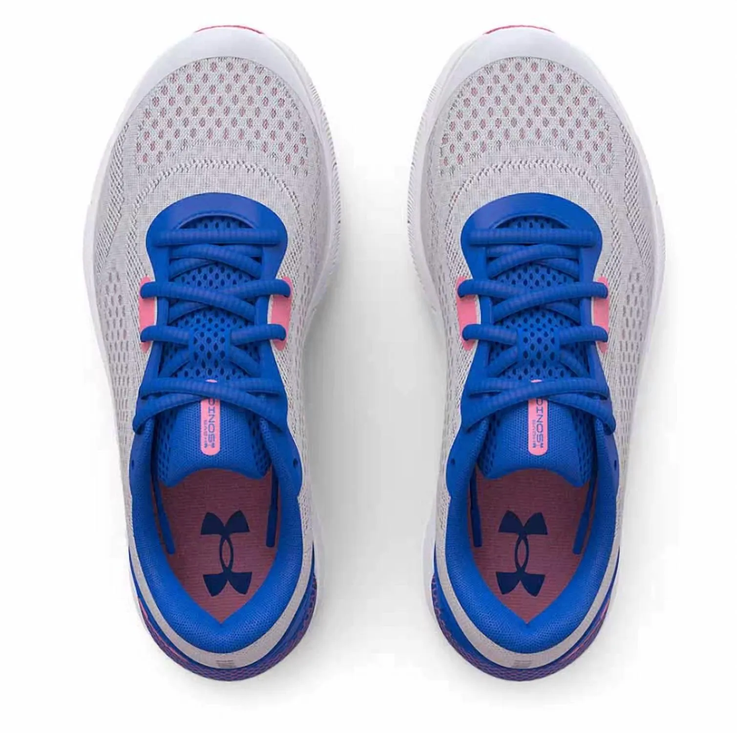 Girls Hovr Sonic 5 Ggs Running Shoe In Halo Gray / Flamingo