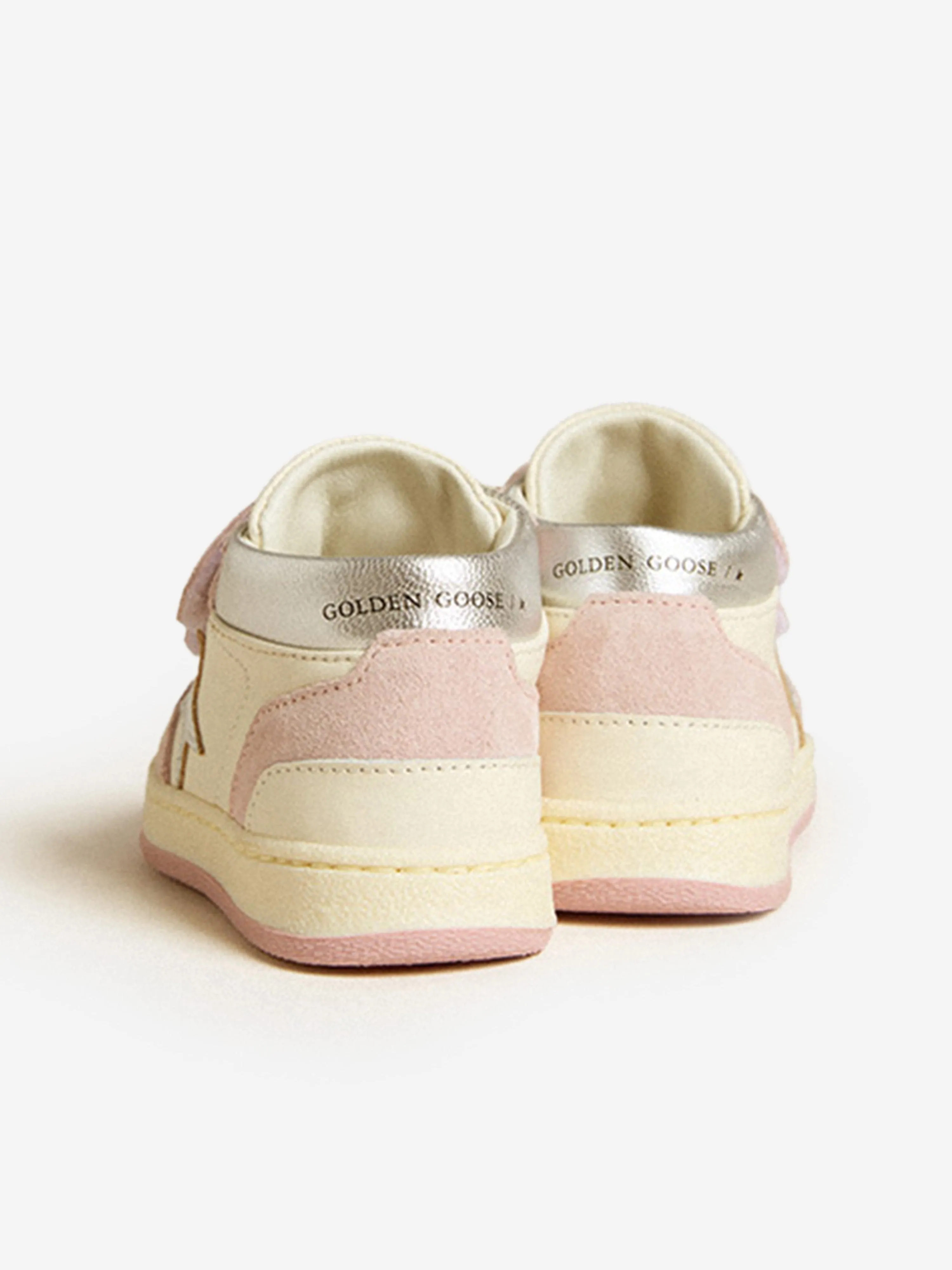Girls Leather and Suede Star June Trainers in White