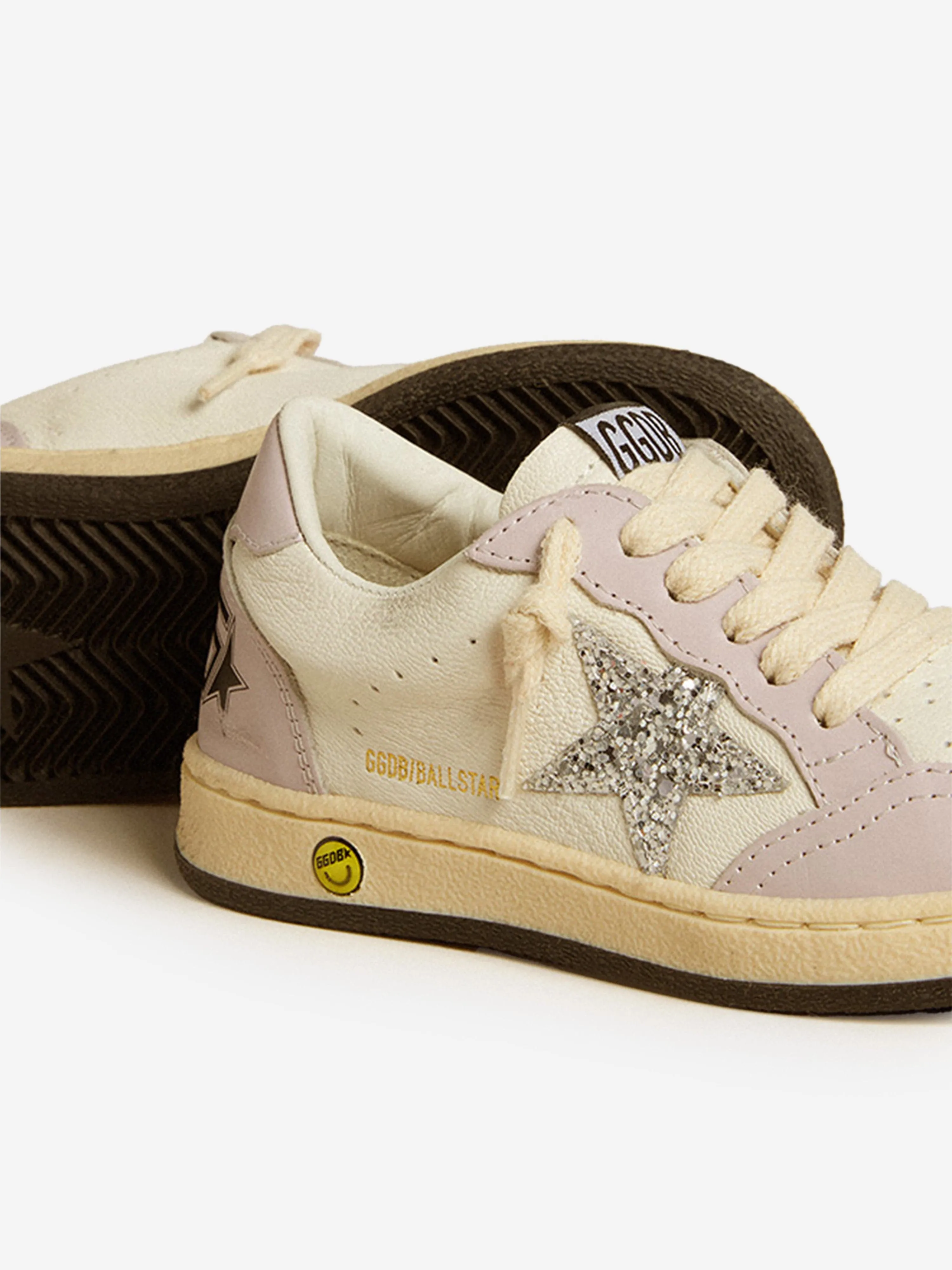 Girls Leather Ballstar Trainers in White
