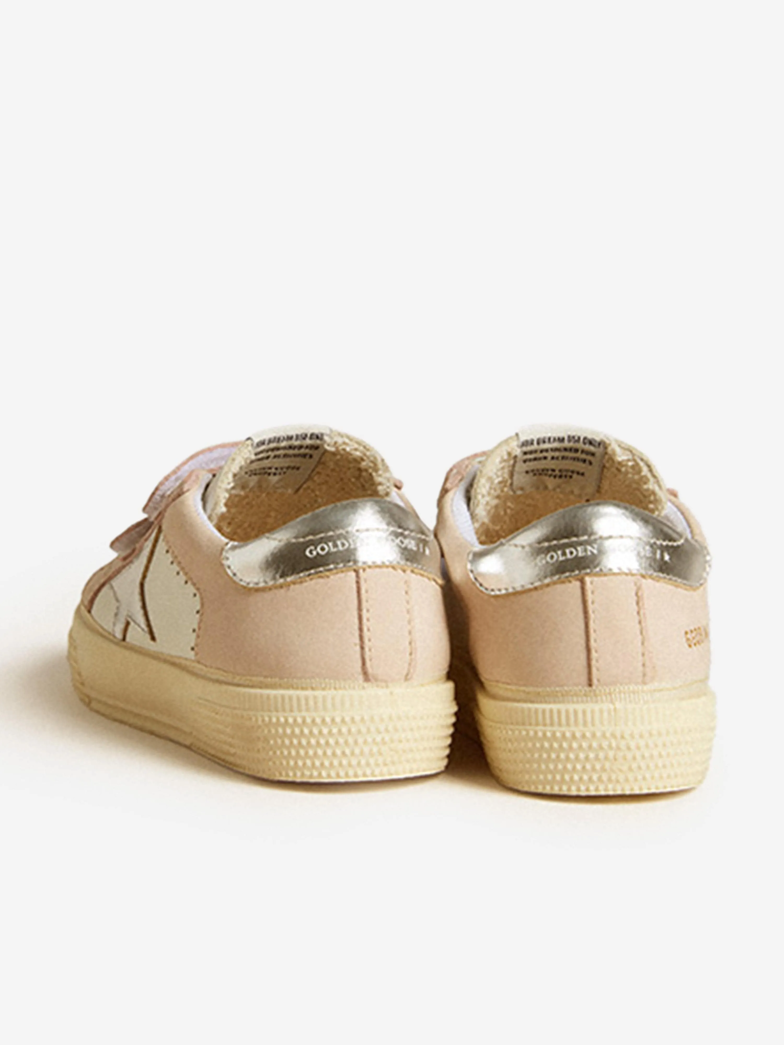Girls Leather May School Trainers in White