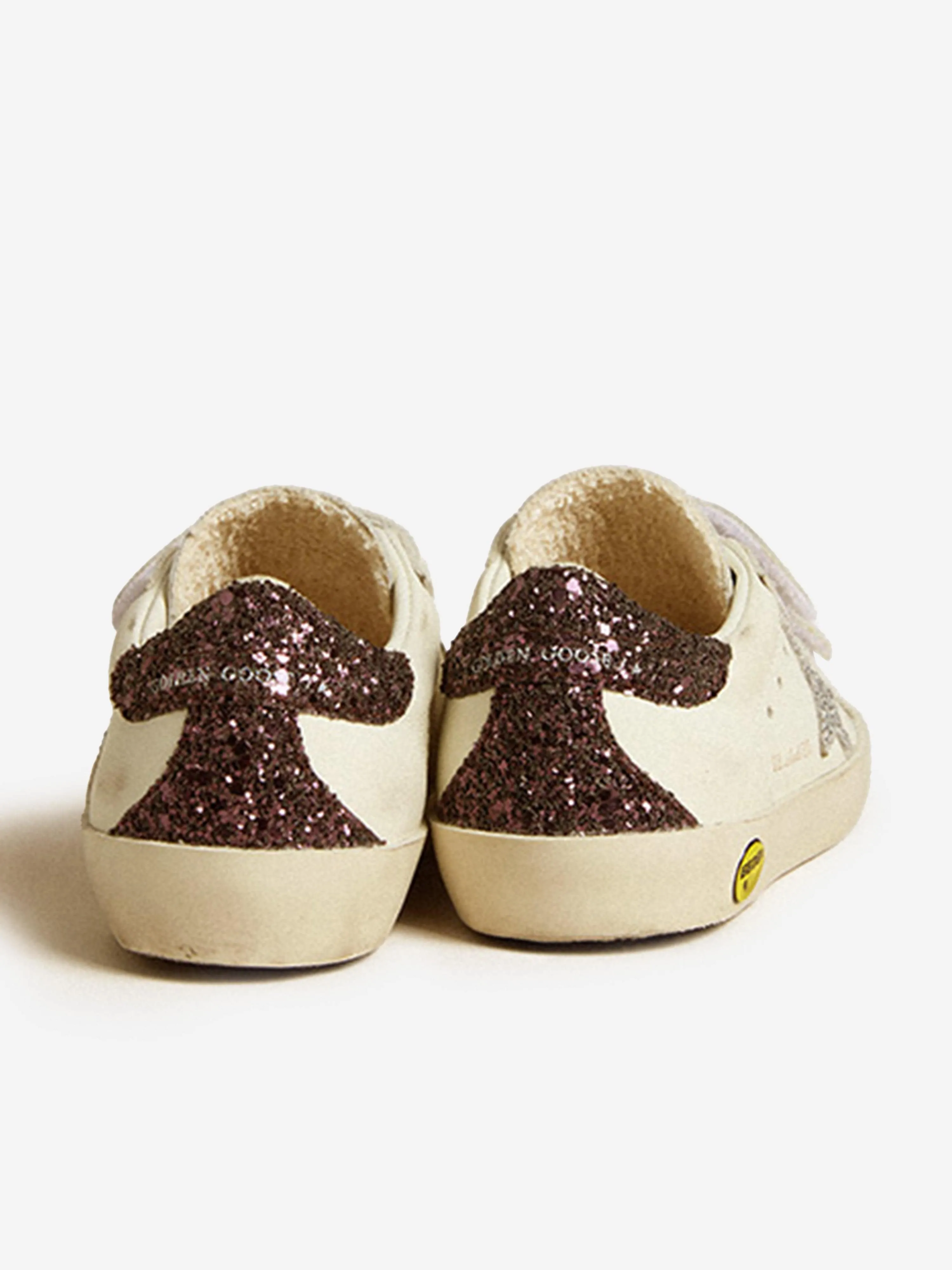 Girls Leather Old School Classic Trainers in White