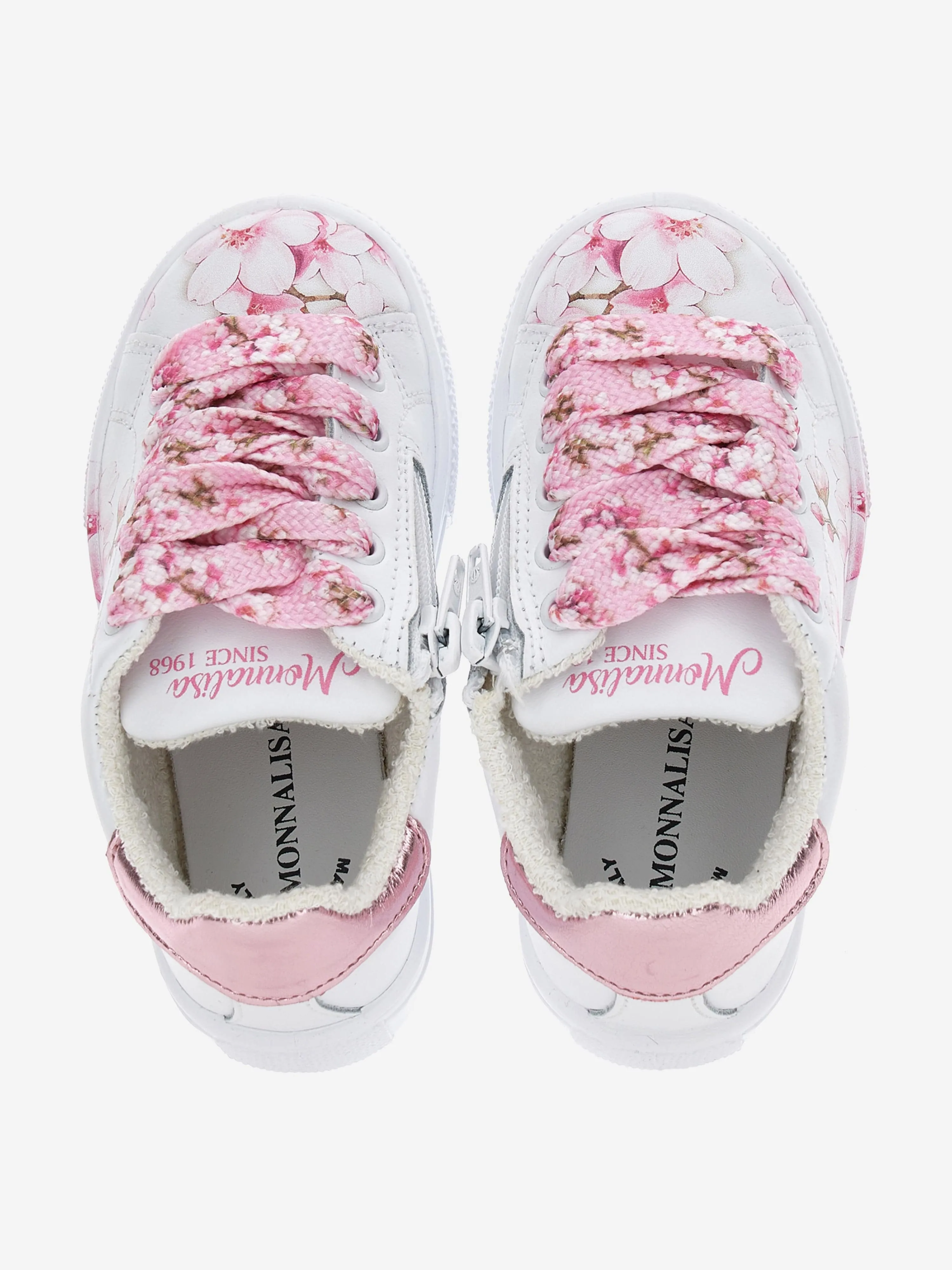 Girls Leather Peach Blossom Trainers in White