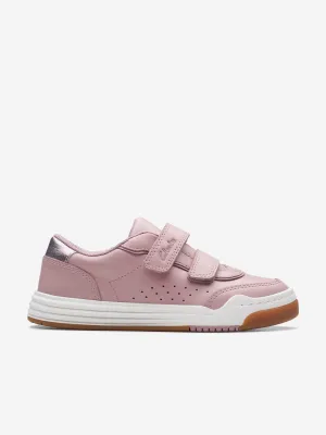 Girls Leather Urban Solo Trainers in Pink
