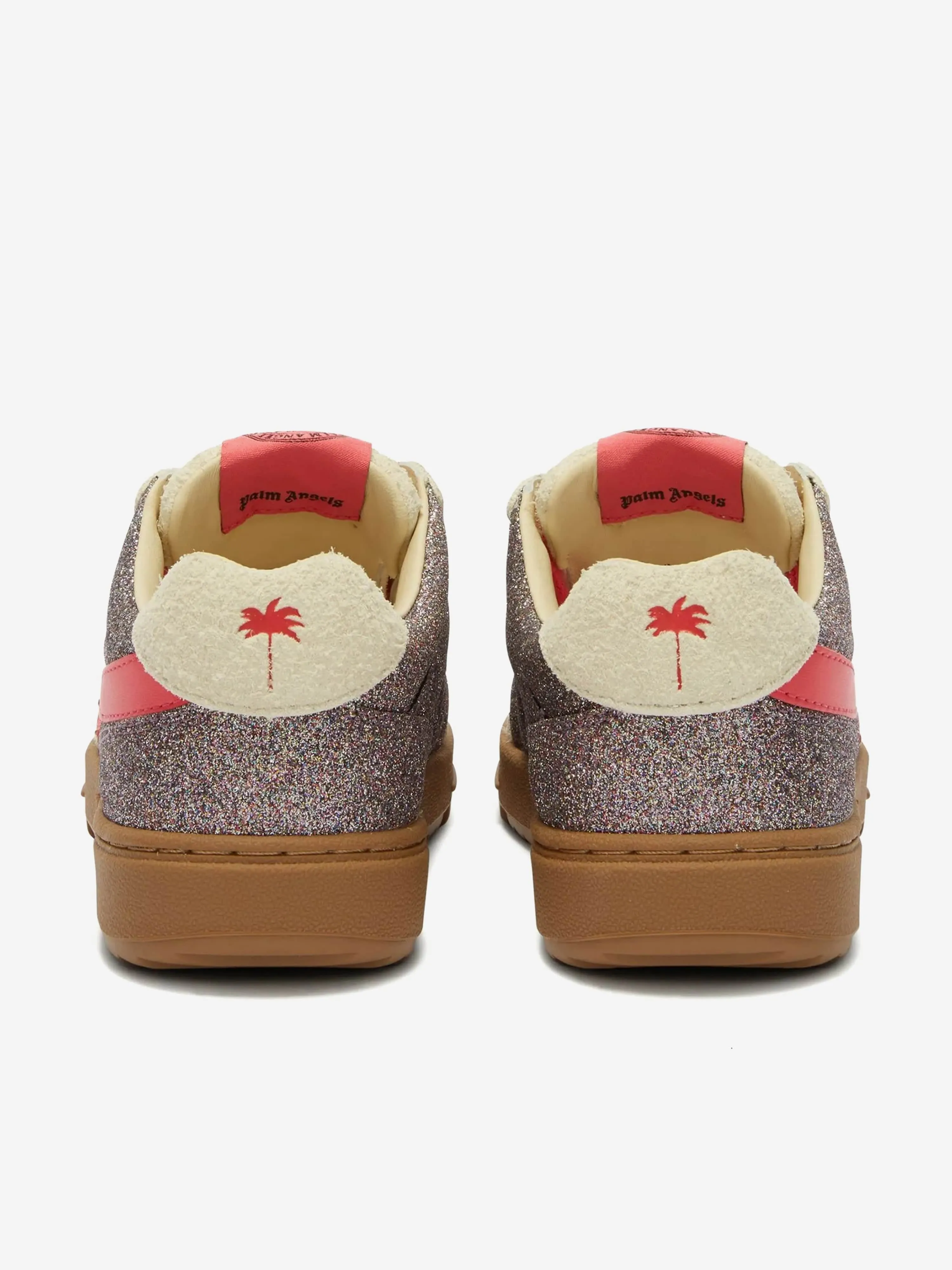 Girls Palm Beach University Glitter Trainers in Silver