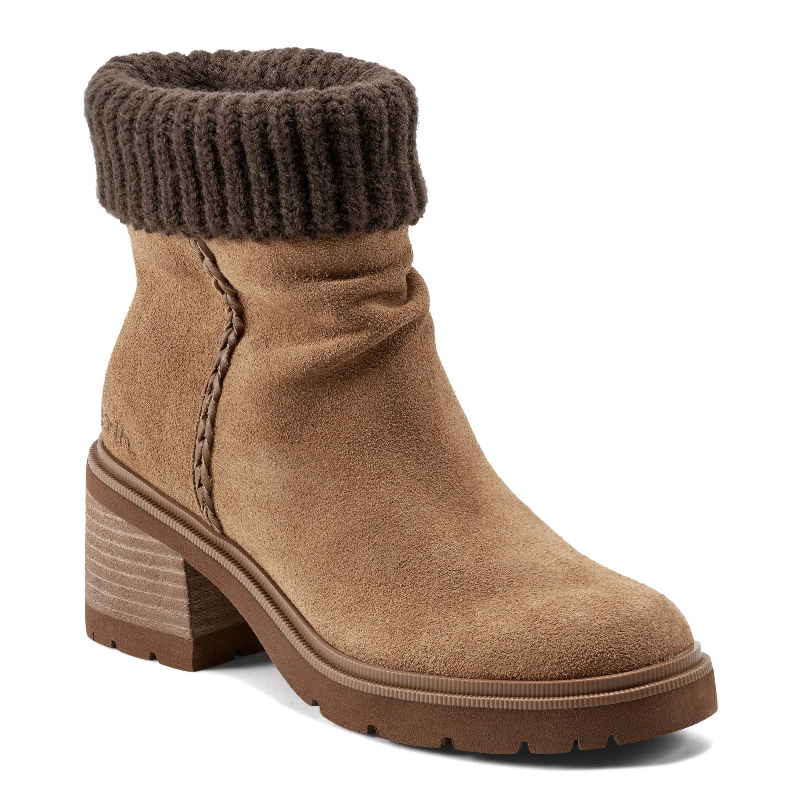 Gresa Waterproof Block Heel Round Toe Casual Booties