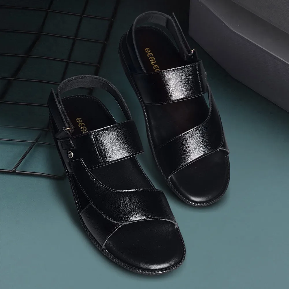 Healers Black Casual Sandal For Men VCL-103 By Liberty