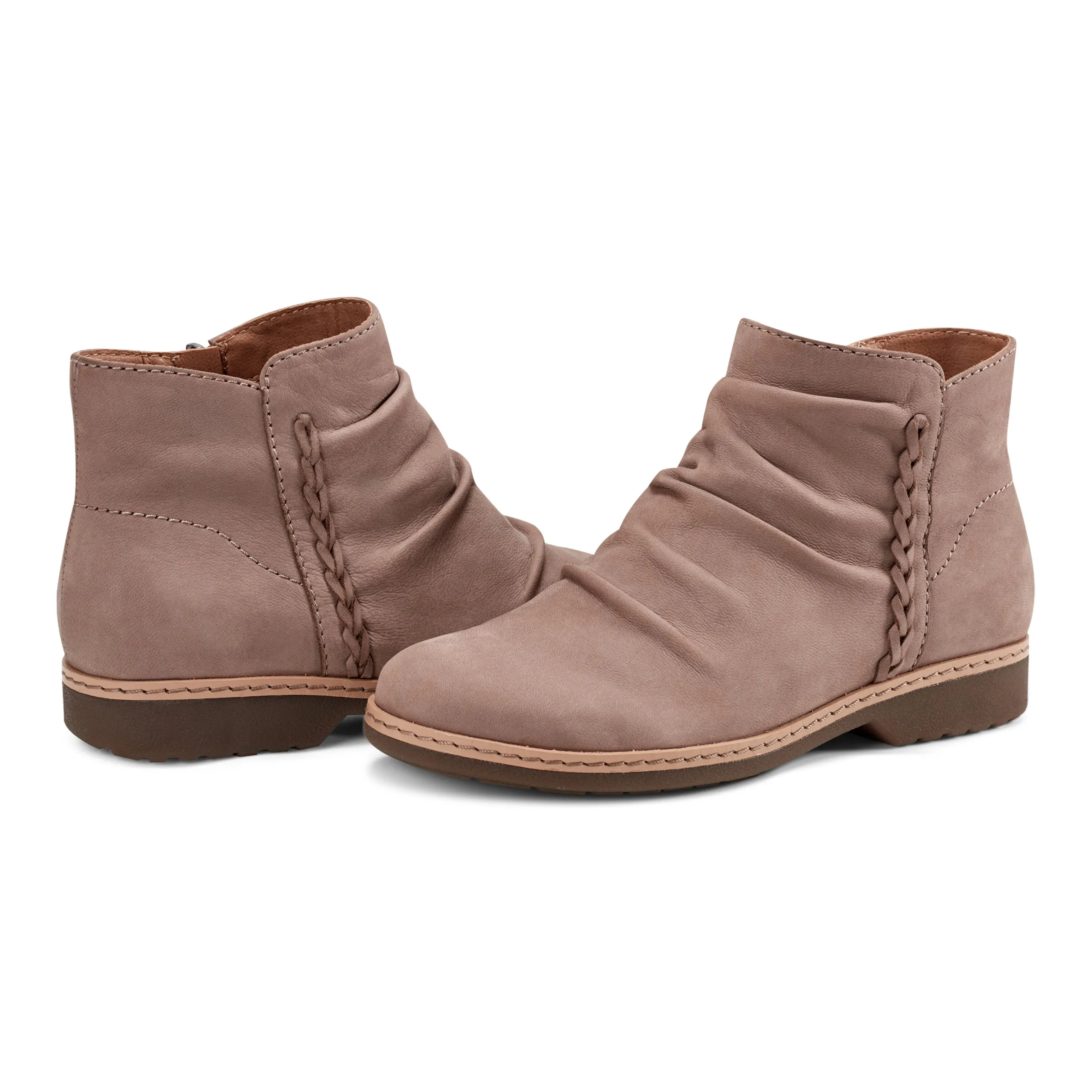 Hilaree Water Repellent Round Toe Ruched Casual Booties