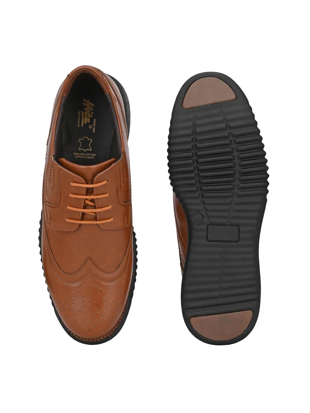 Hitz Men's Tan Synthetic Lace-up Casual Shoes