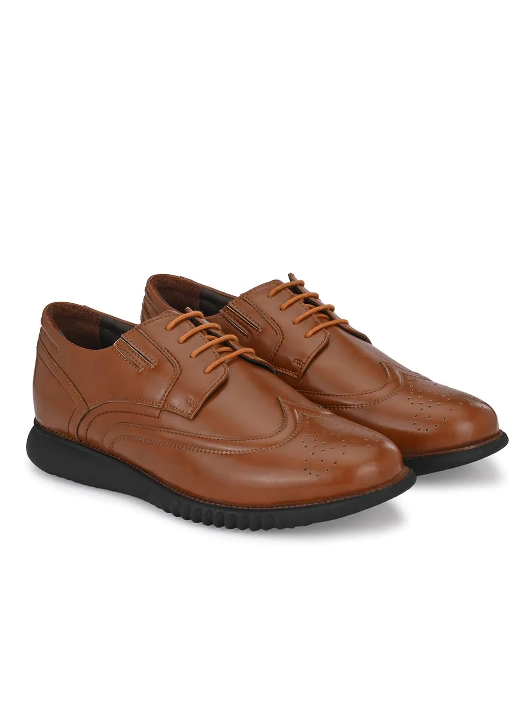 Hitz Men's Tan Synthetic Lace-up Casual Shoes