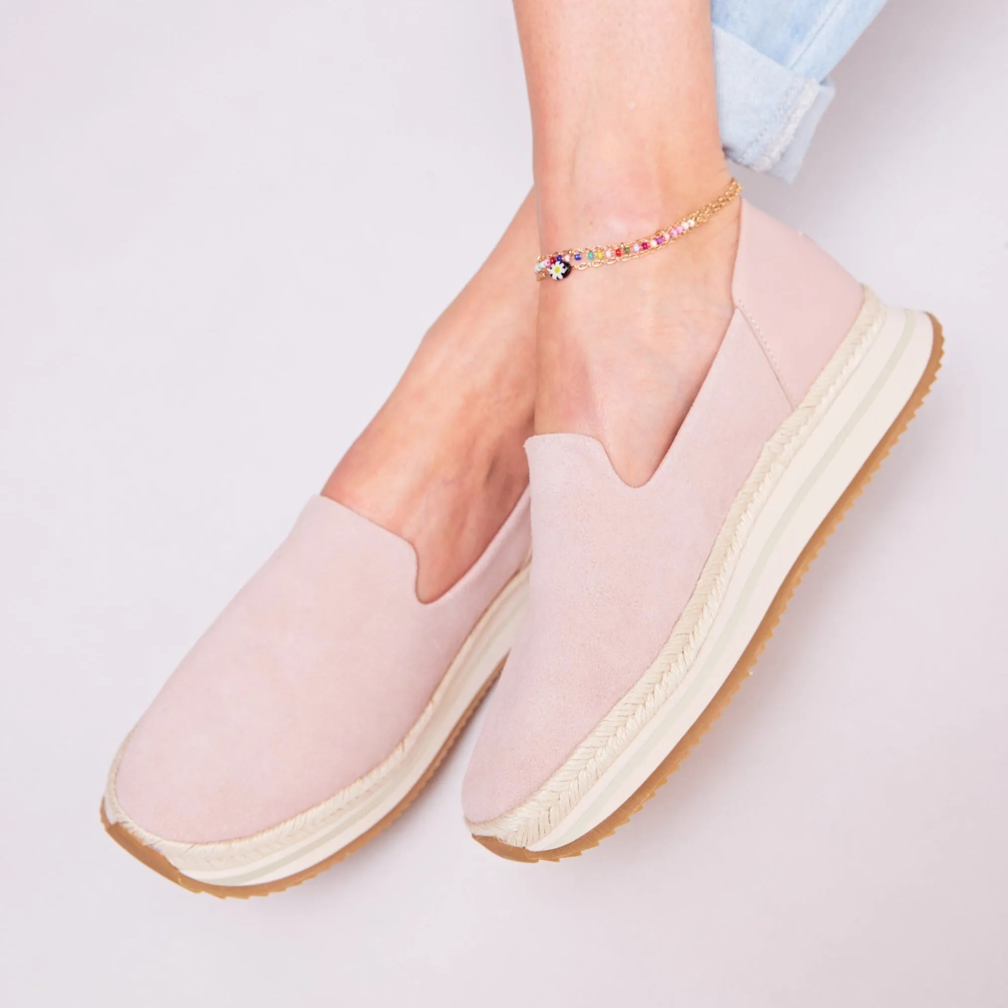 Jocelyn Pink Suede Espadrille Sneaker